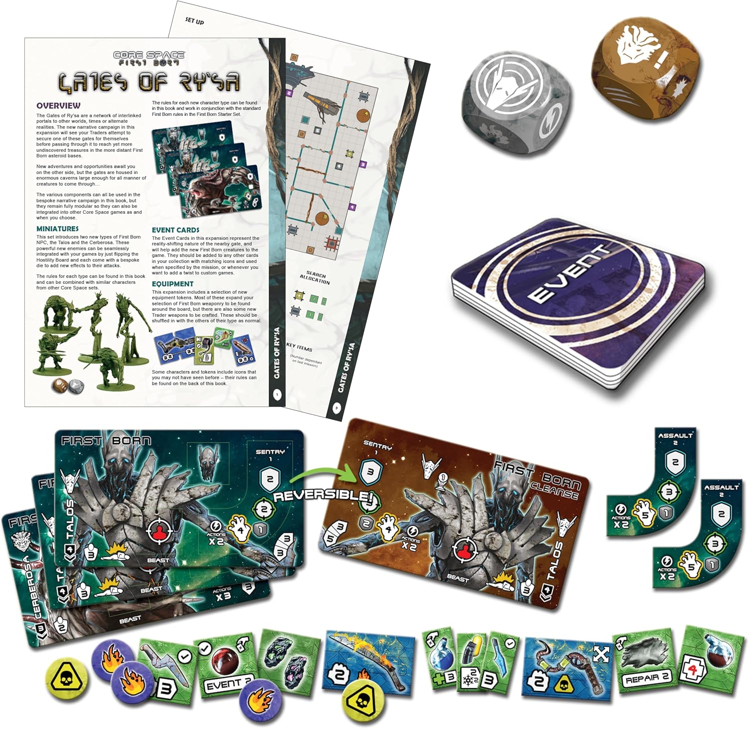 Battle Systems BSGCSE013 Core Space First Born Expansion- Gates of Ry'sa - 28mm Miniatures - Board Game - Modular 3D Terrain