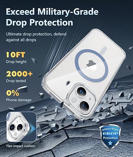 Miniatura 1197 de Fntcase Funda para iPhone 15 Plus y 14 Plus de 6.7 pulgadas, magnética, a prueba de golpes de grado militar, antiamarilleo, delgada, protectora