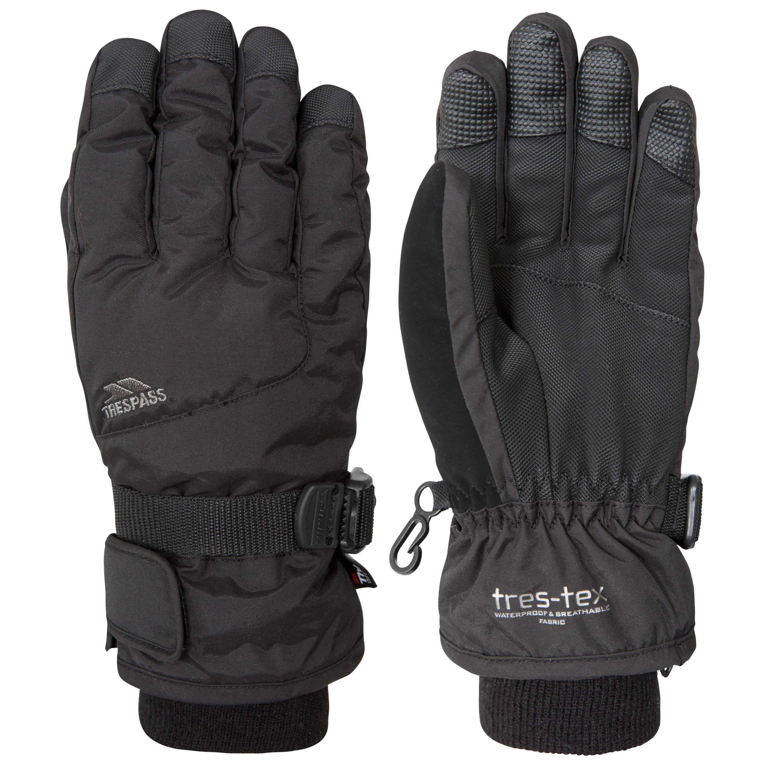 Trespass Unisex Kids Black Kids Ski Gloves Ergon Ii
