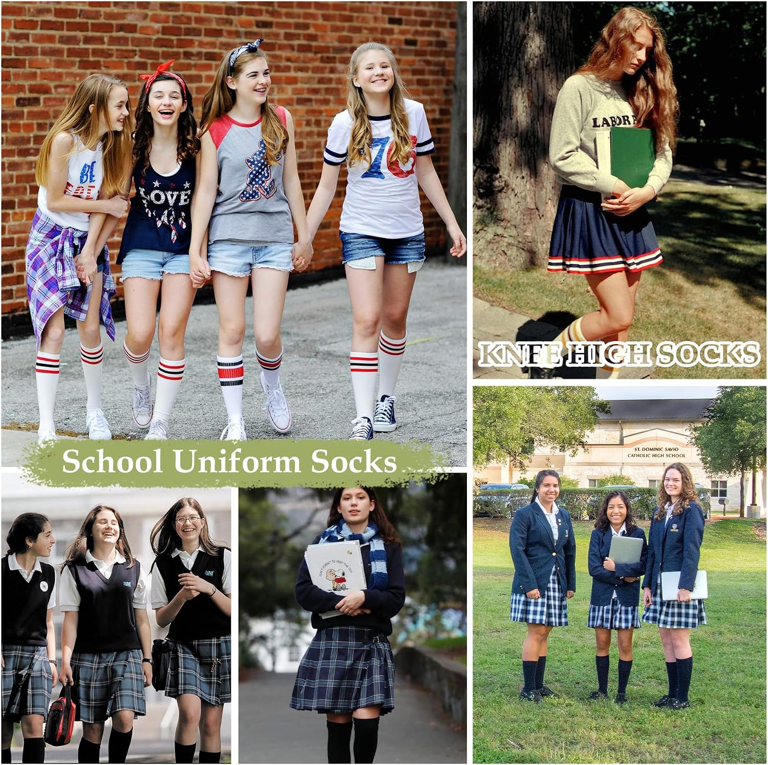 Zando Knee High Socks for Women Striped Athletic Long Tall Tube Socks Outdoor Sports Casual Thigh High Stockings