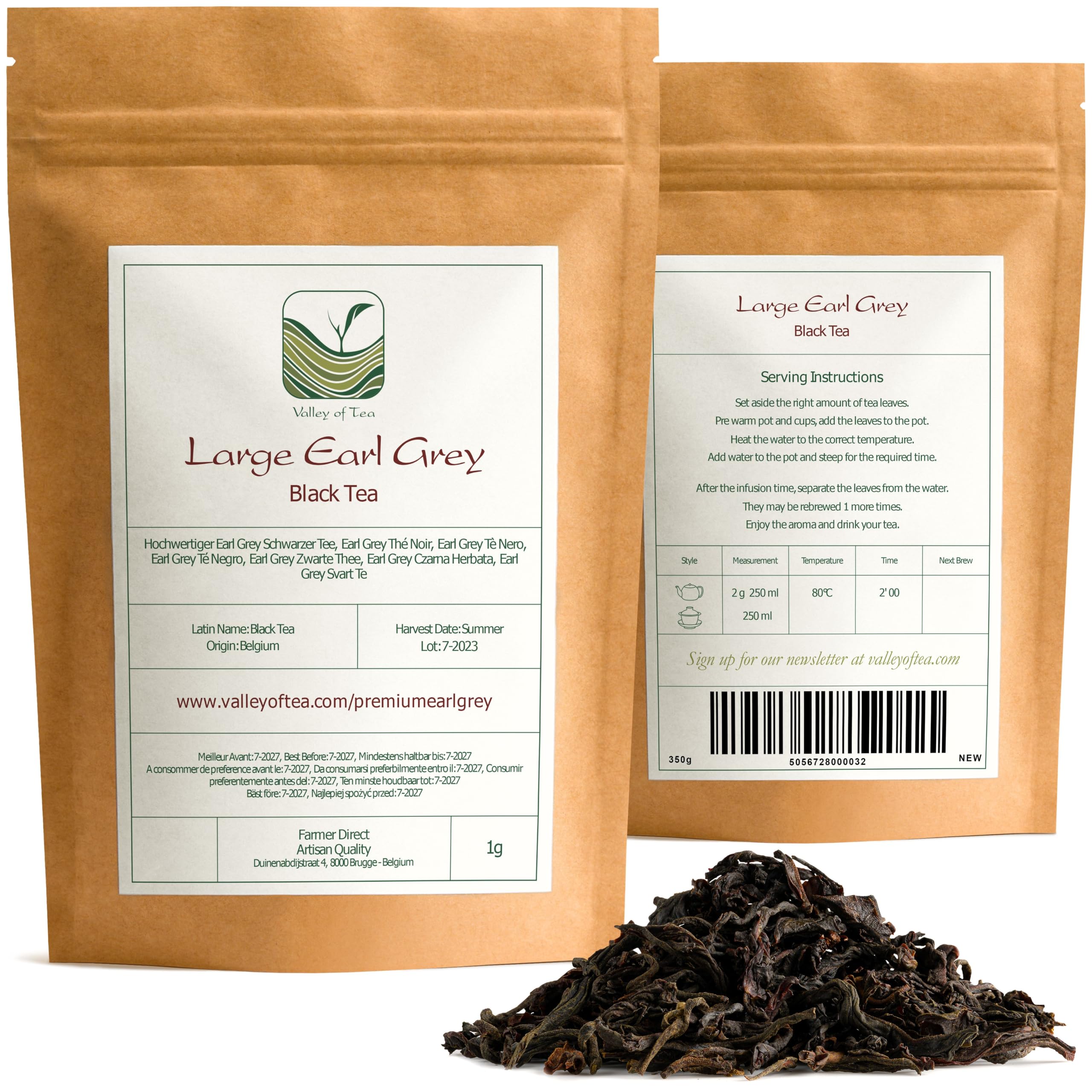 Tè Nero Earl Grey Foglie Sfuse - Classico al Bergamotto Pregiato | profumo agrumato intenso su foglia nera corposa - perfetto a colazione o nel pomeriggio con biscotti