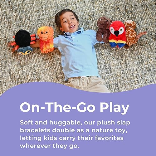 Miniatura 2 de The Petting Zoo Pulsera de peluche de caballo de peluche, regalos para niños, animales de vida silvestre Slapstix, juguete de peluche de caballo