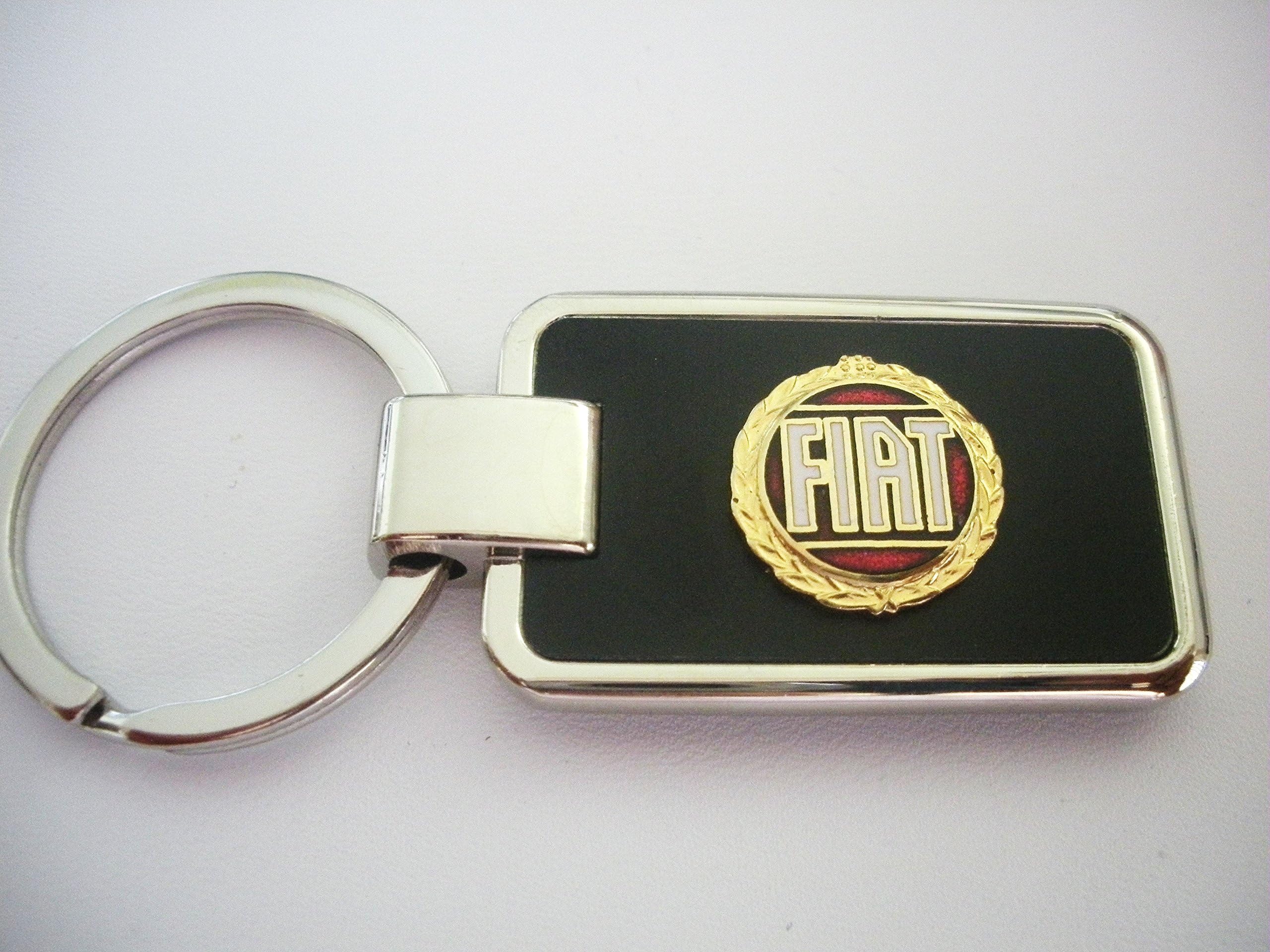 Fiat Black Onyx & Silver Key Chain