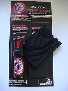 MAXIMUM/POLICE STRENGTH Pepper Spray with RUNNING/JOGGING SLEEVE - BLACK