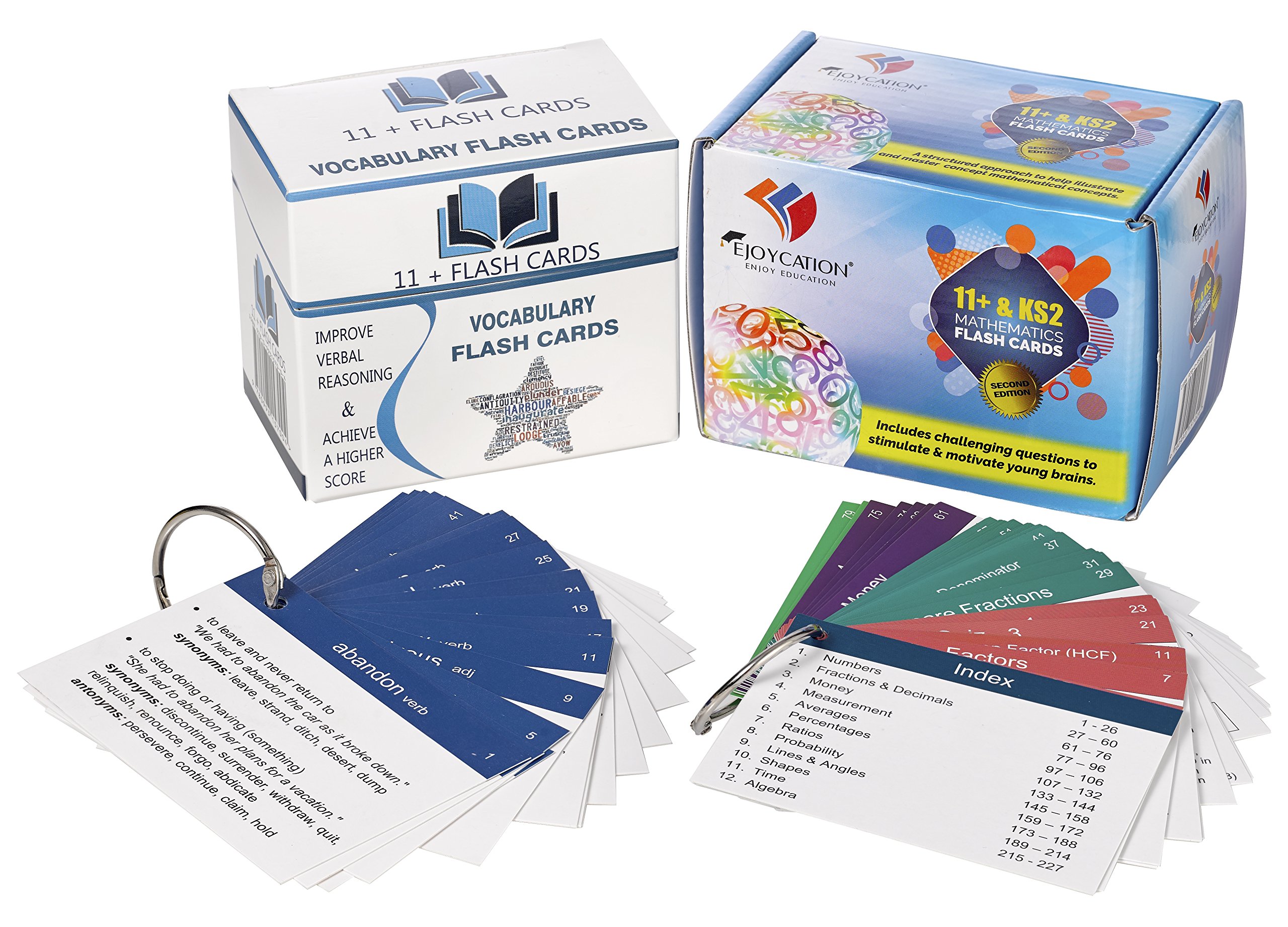 Combo Pack - "Eleven Plus: Vocabulary Flash Cards" and "11+ & KS2: Mathematics Flash Cards - 2nd Edition"