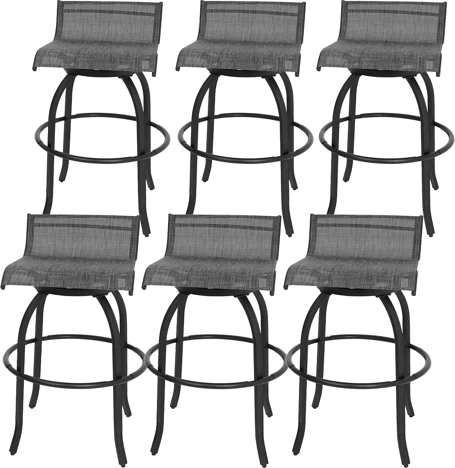 Sundale Outdoor Swivel Bar Stools Set of 6, Patio Bar