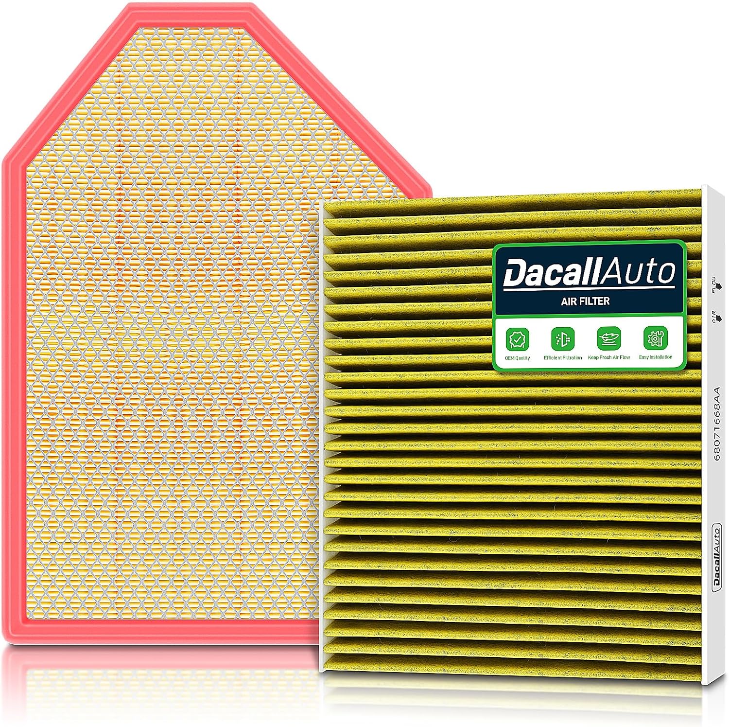 Engine & Cabin Air Filter Set for Chrysler 300, for Dodge Challenger, Charger, (2011-2023) 3.6L 5.7L 6.4L V6 V8. Replace 04861746AB, 68071668AA