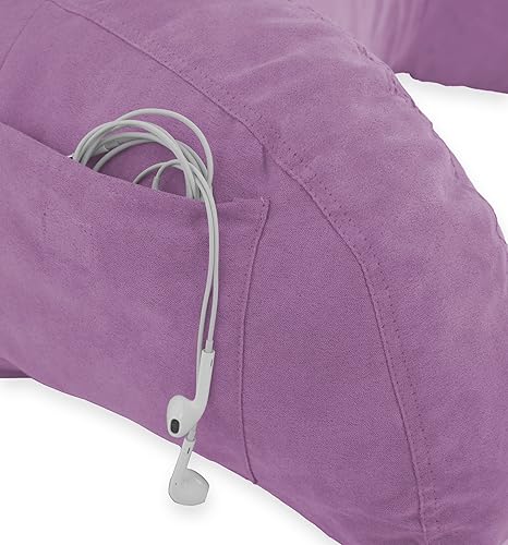 Miniatura 3 de Deluxe Comfort Reposapiés de cama de microgamuza - Tumbona de lectura y descanso - Almohada de apoyo sentado - Relleno de fibra suave pero