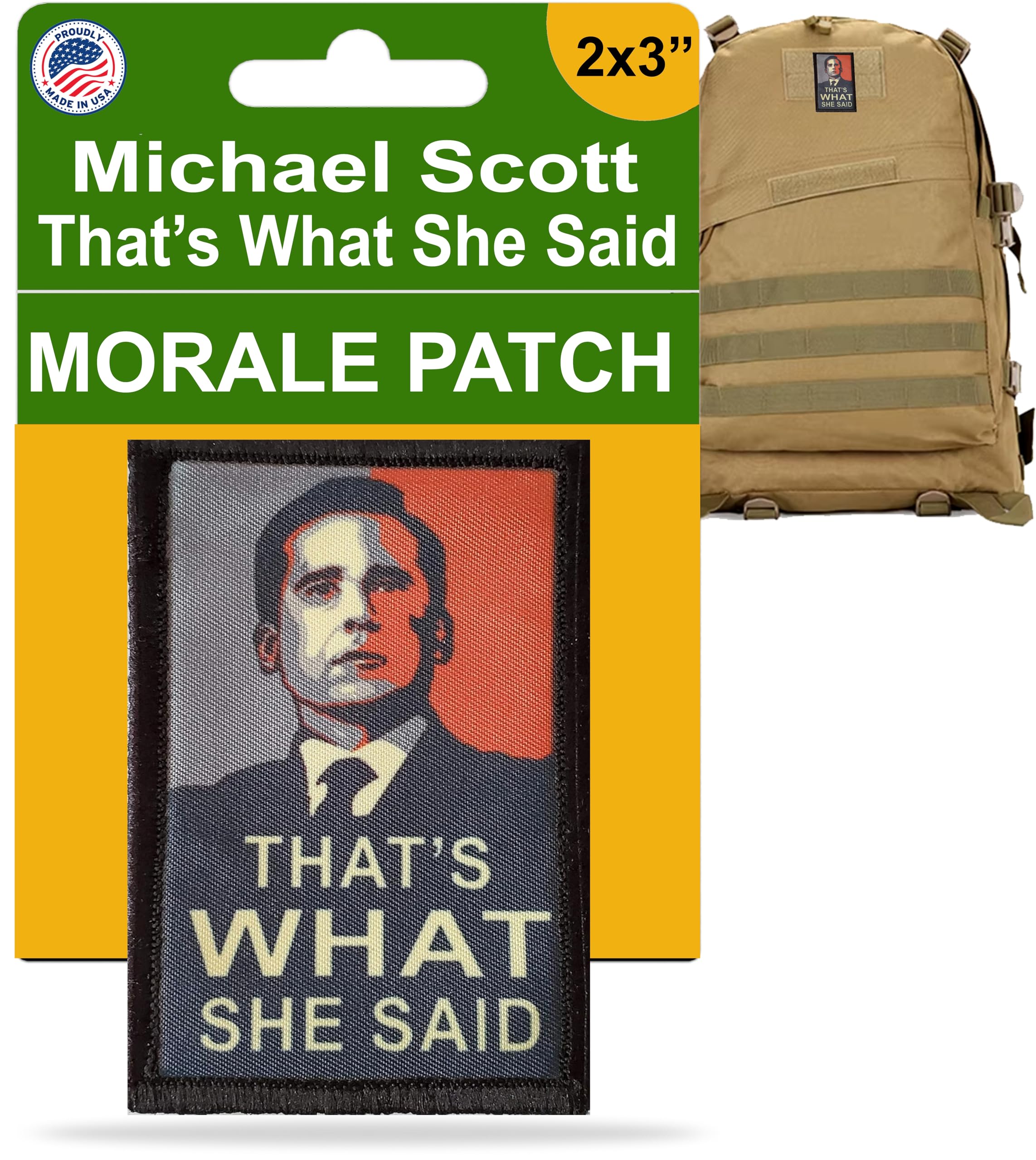That's What She Said The Office Morale Patch | Michael Scott Funny Patch by RedheadedTshirts for Your Plate Carrier, Backpack, Tactical Gear, Vest, hat | Made in The USA