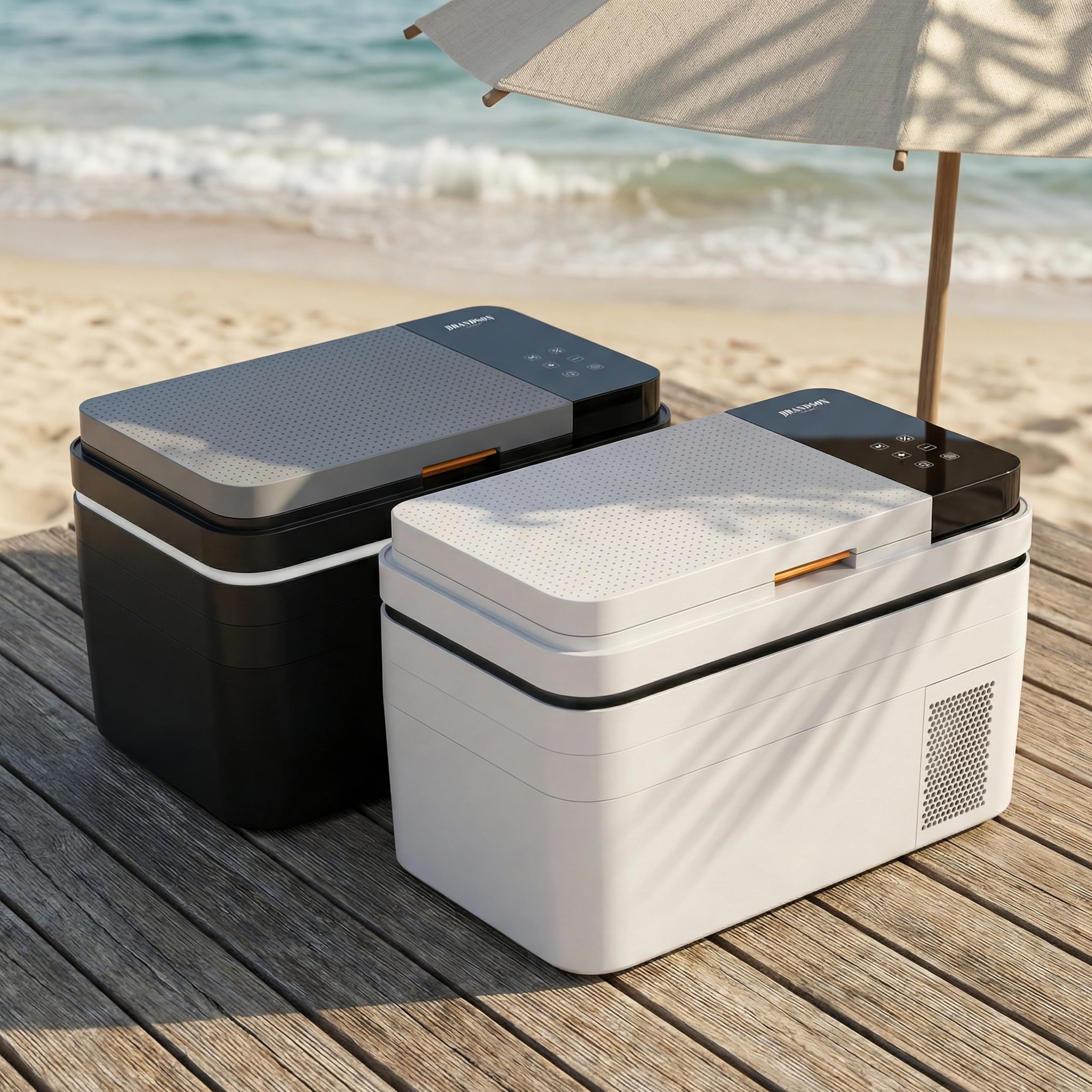 Brandson - Kompressor Kühlbox elektrisch – 30 Liter – App Steuerung Bluetooth Tuya Smart – Autokühlbox - 230 V und 12/24 V Gefrierbox Gefriertruhe bis -20°C – ECO Modus – Auto Camper LKW