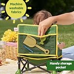 Bright Starts John Deere Chaise de booster portable Pop 'N Sit, assise au sol, utilisation intérieure/extérieure, pliage compact, vert et jaune, 6 Mousse - 3 Années