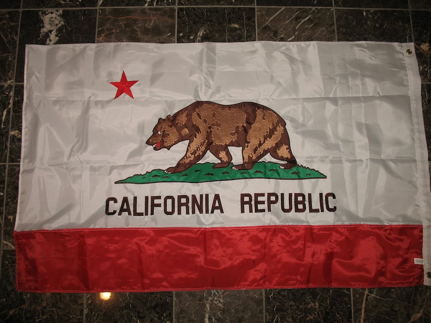 AES Embroidered Double Sided 2ply Solarmax Nylon 3x5 3ft x 5ft California Flag House Banner