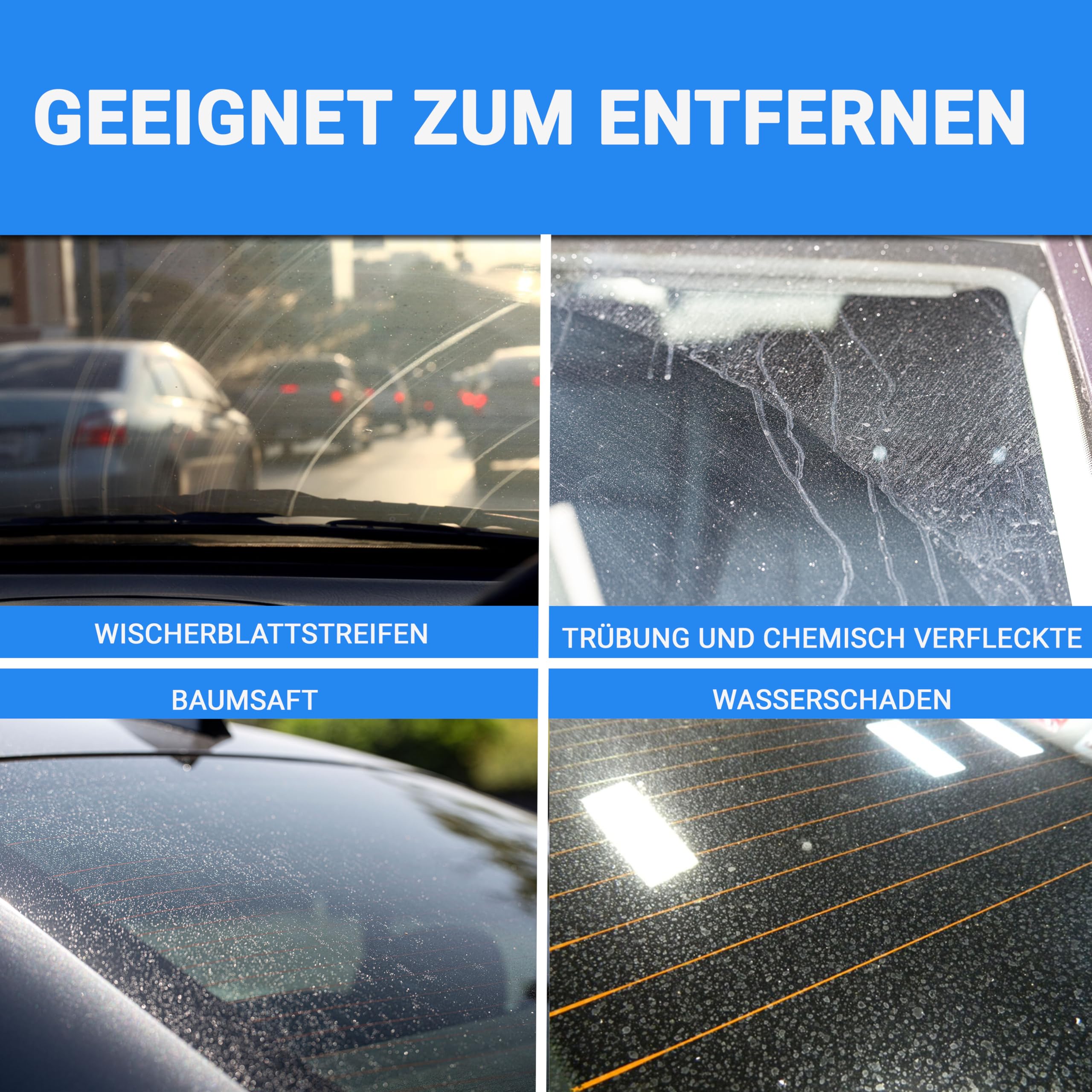 Glass Polish - Windschutzscheiben-Polierkit - 50mm DIY Autoglasreparatur - Entfernen von Schäden durch Wischerblätter, Wiederherstellung von Klarheit und Glanz