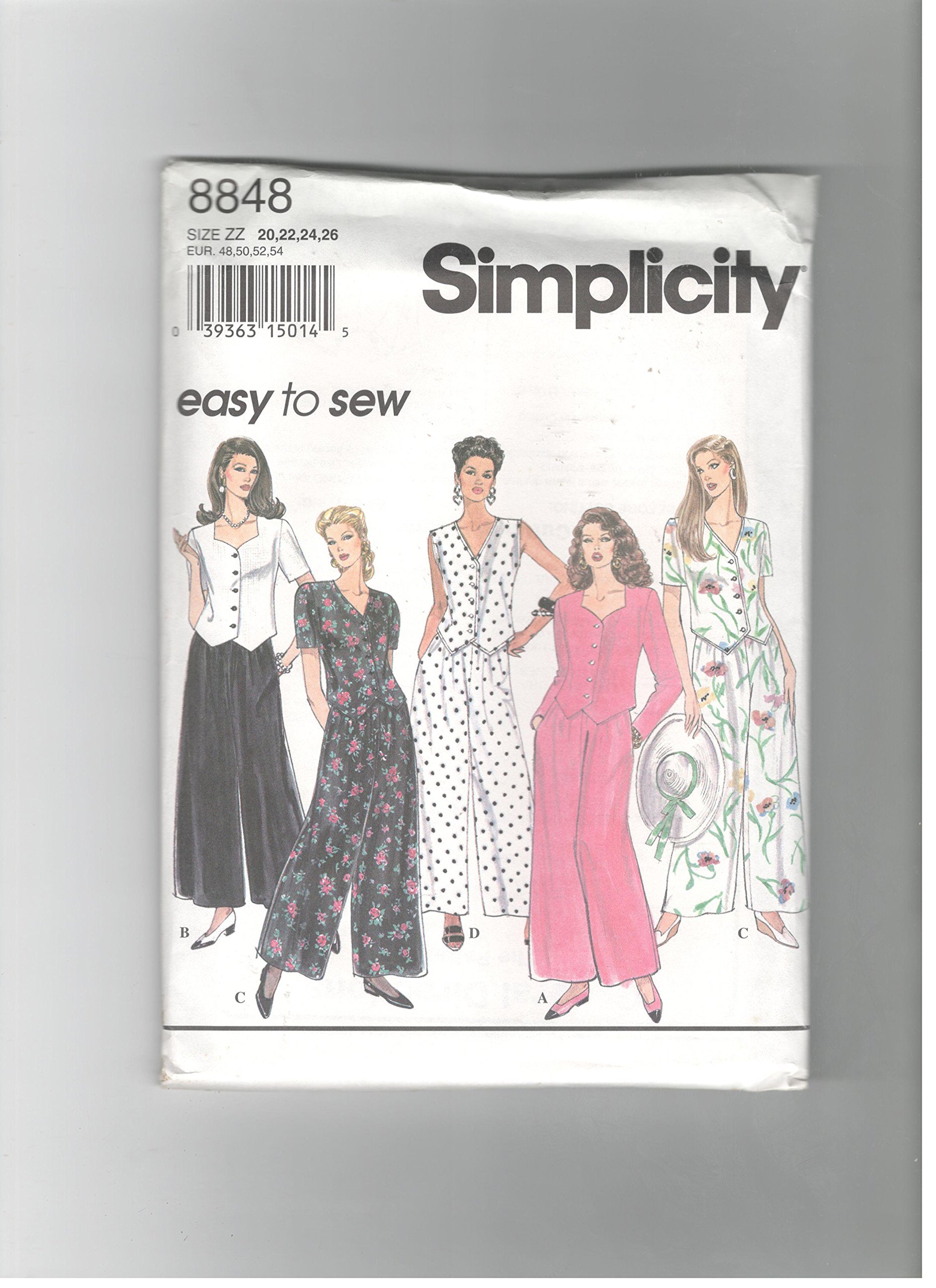 Patron Simplicity 8848 grandes tailles 20-26 de robe et combi