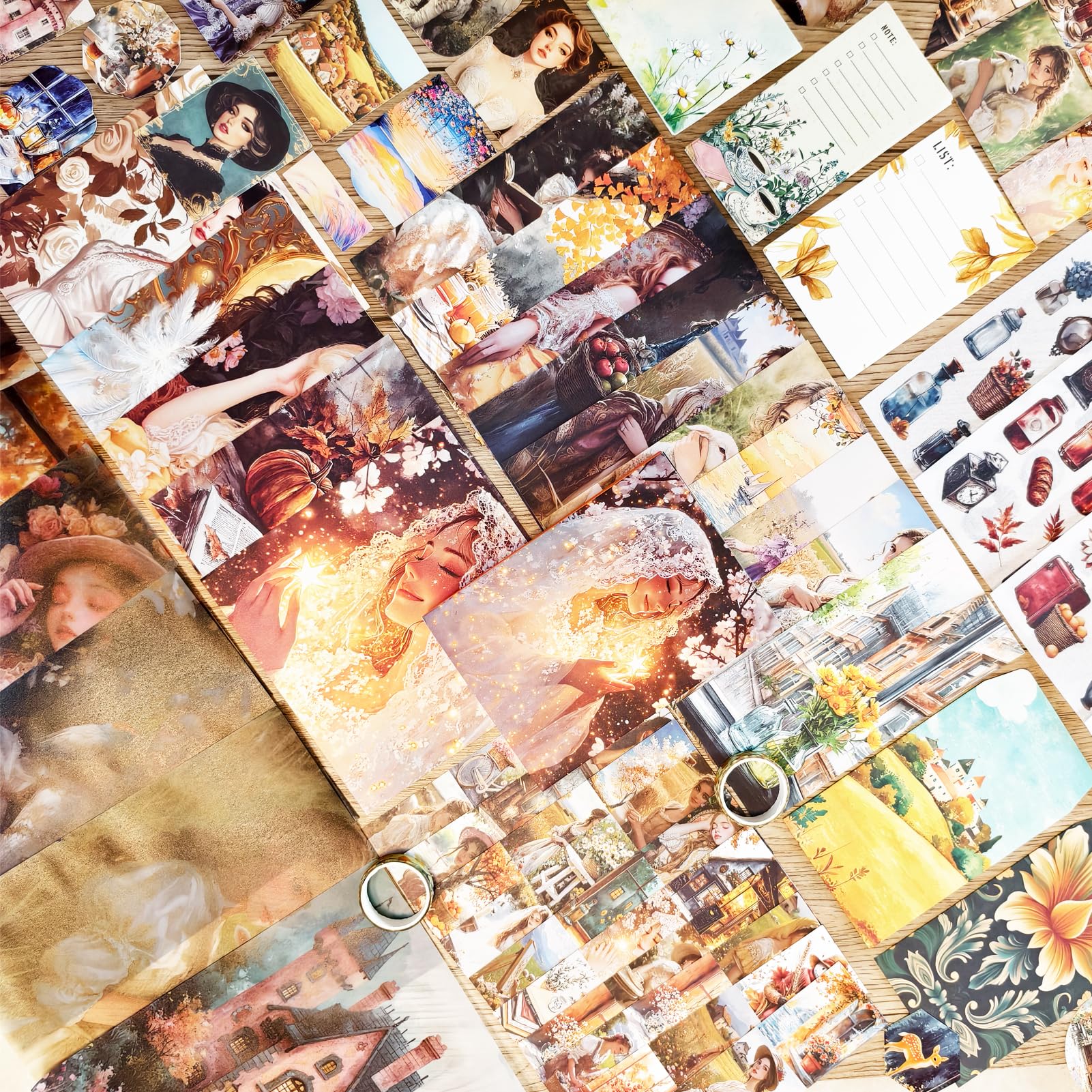Zestaw akcesoriów do scrapbookingu, zestaw do scrapbookingu estetyczny zestaw do scrapbookingu dla osób w stylu vintage artykuły do pamiętnika śmieci z papierem do scrapbookingu naklejki do