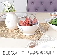 Vista 7 de Plasticpro Cucharas desechables de plástico para servir, utensilios de servicio duraderos, resistentes, transparentes, paquete de 12