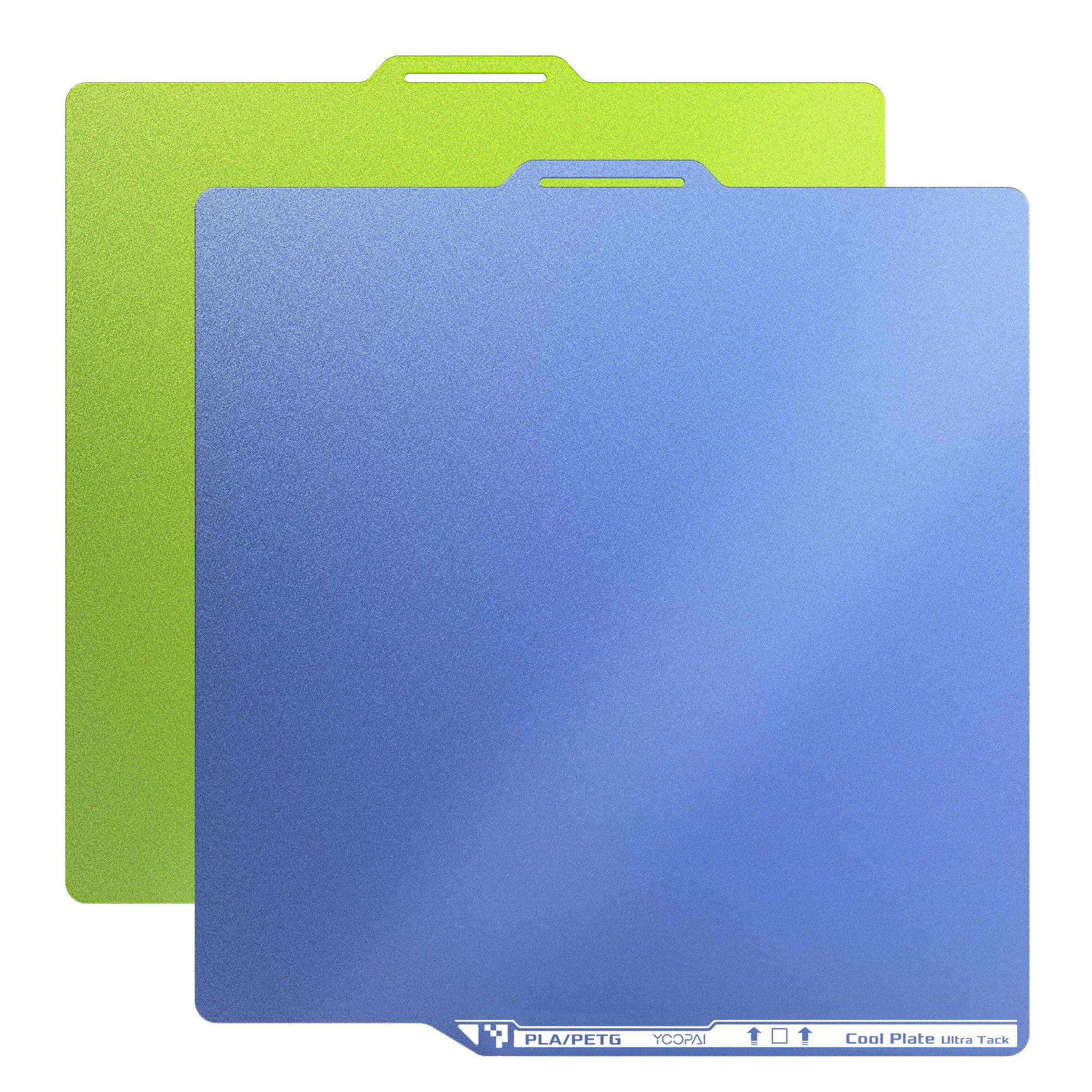 YOOPAI 2er-Pack Kalte Druckplatten für Bambu Lab - Blaue & Grüne Doppelseitige Kaltdruck Bauplatte 257x257mm - Inkl. AR-Code, Energieeffizient & Perfekte Haftung für P2S, P1S, P1P, X1C, X1E, A1