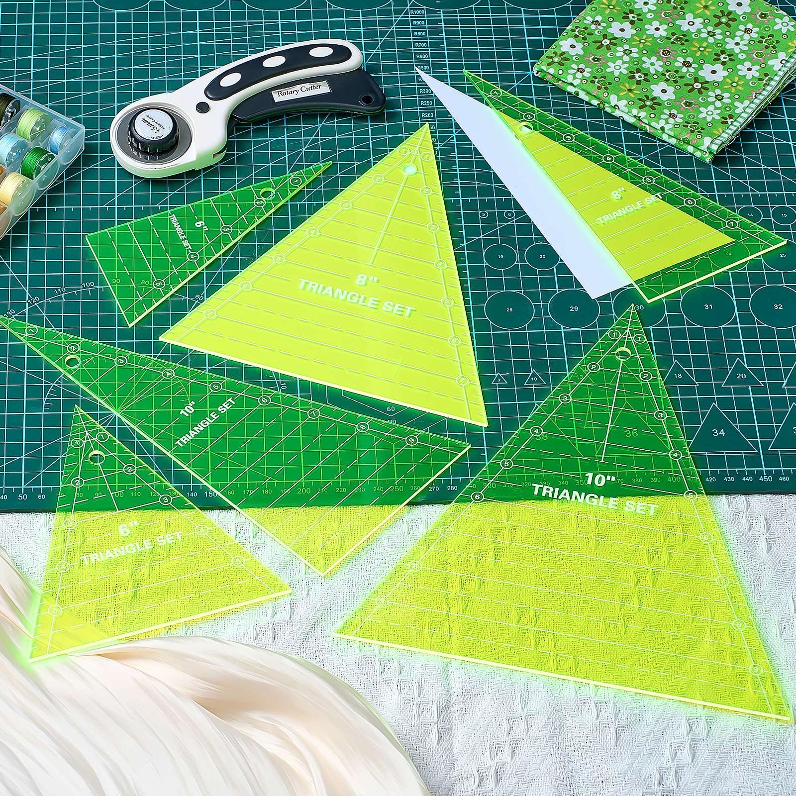 Snapklik.com : Kigley 3 Set Tall Triangle Rulers For Quilting 6 8 10 ...