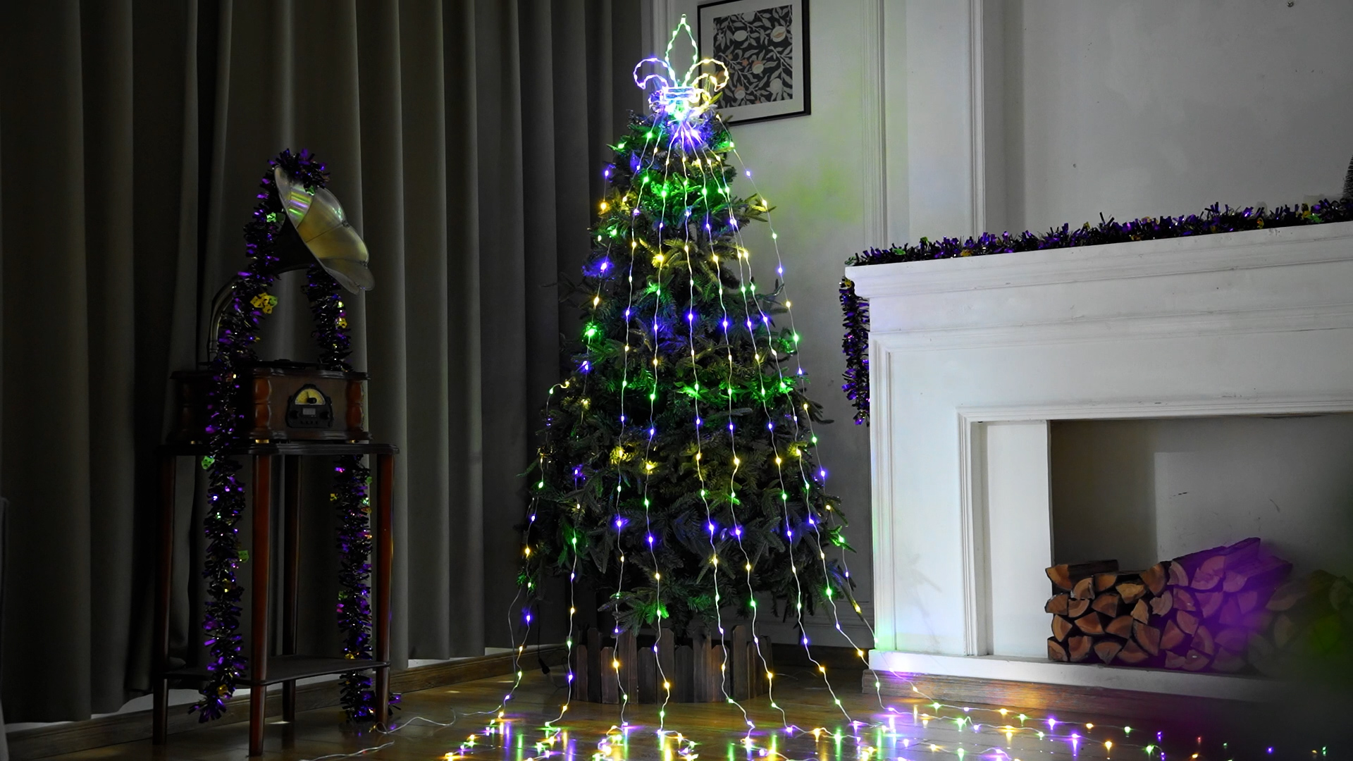 Amazon.com : Tujoe 12 ft Mardi Gras Waterfall String Lights Yellow