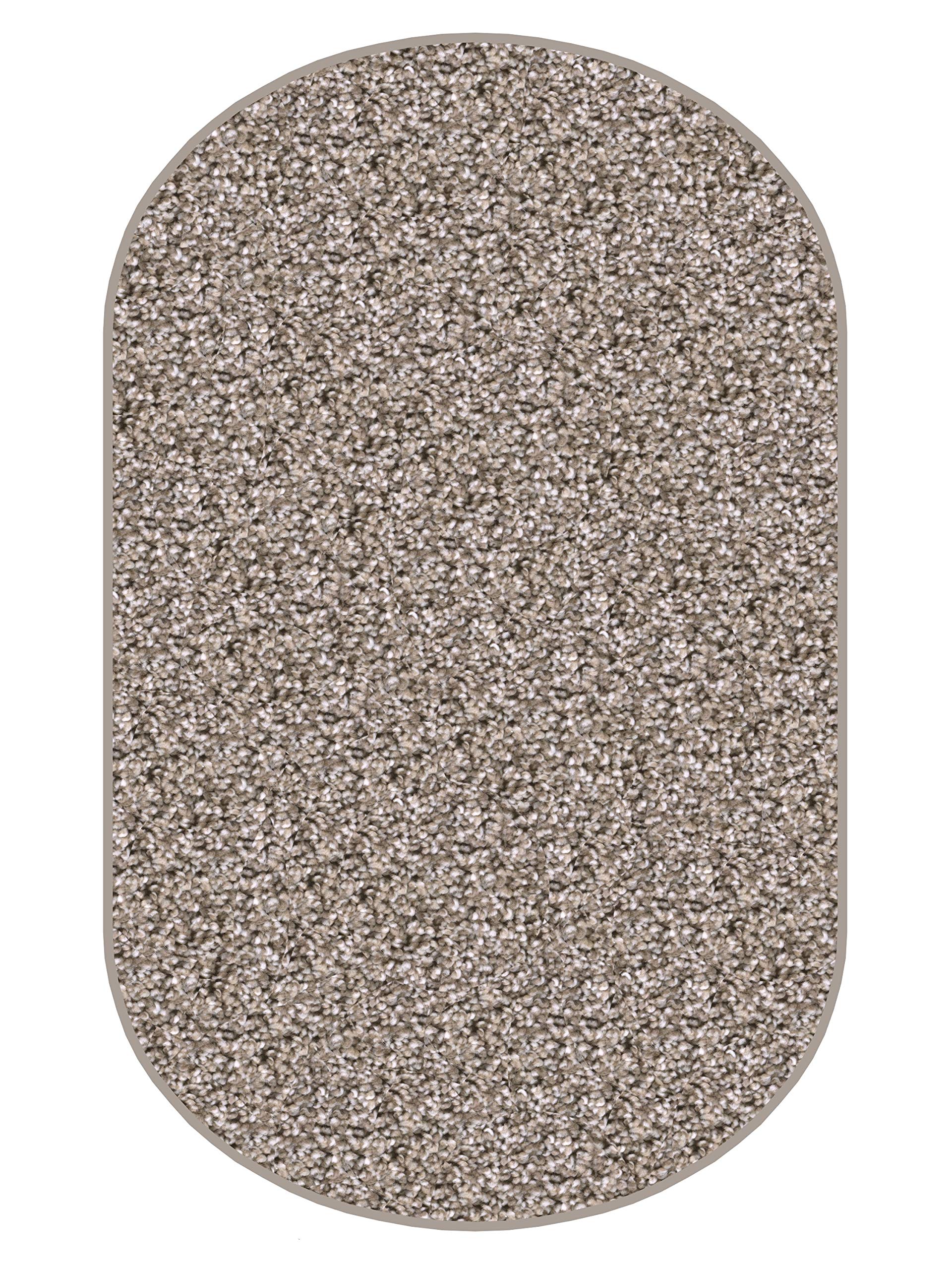 Trendsetter 40 oz Cut Pile Pure Soft Indoor Custom Cut Area Rug Carpet (3x5 Oval, Pelican Bay)