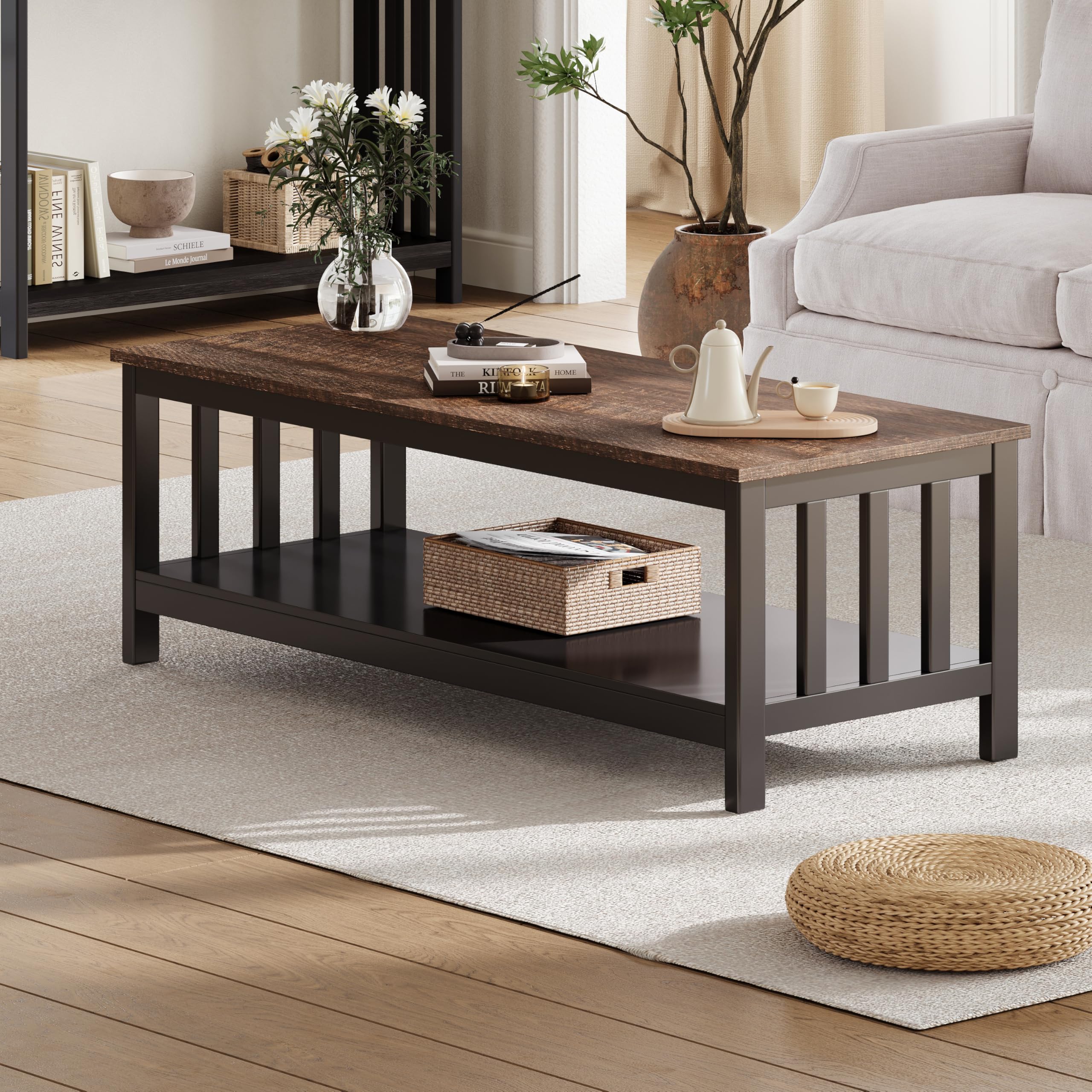 Amazon.com: ChooChoo Mission Coffee Table, Wood Living Room Table