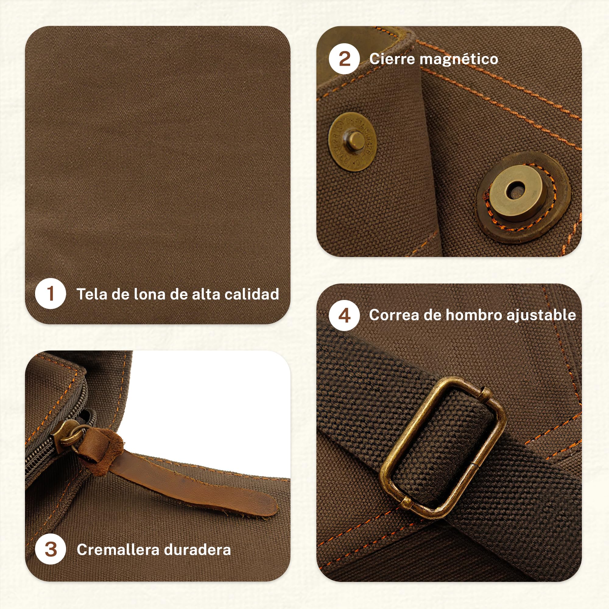 Retro Bolso Bandolera Hombre Bolsa de Mensajero Pequeña Lona Bolsa de Hombro Negocios Bolso Cruzado Casual Bolsa Crossbody para Trabajo Oficina Viajes Man Bag Ejercito Verde