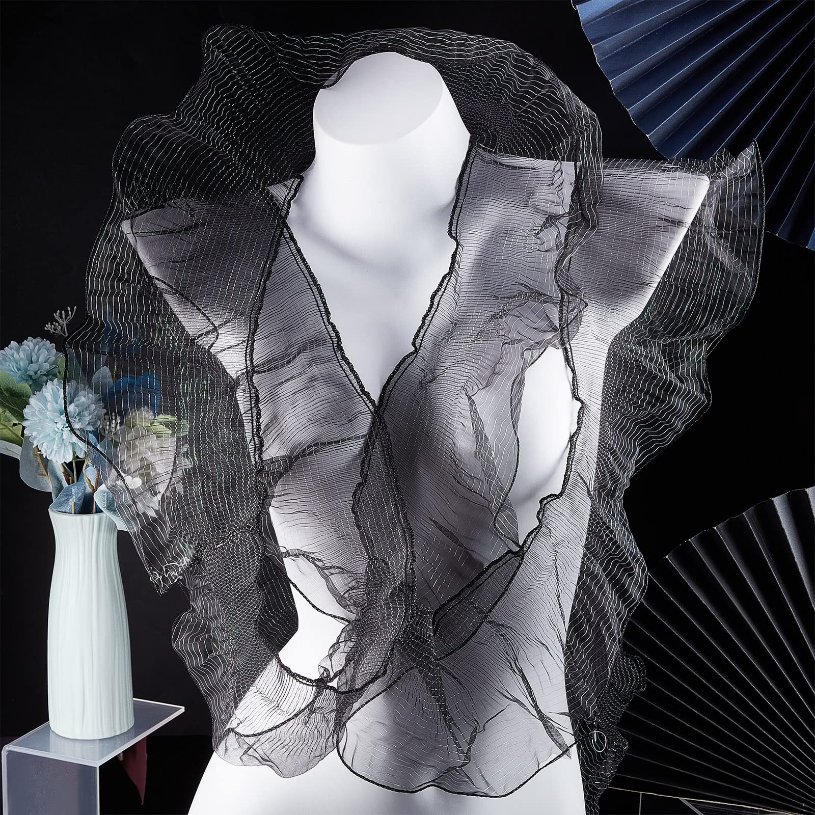 10 Yards 4.72"/12cm Organza Ruffled Pleated Lace Fabric Trim Pink Retro Ruffle Pleated Chiffon Trimmings Polyester Border Lace Fabric Diy Wedding Dres A57d610c 8333 4324 935f B68517e8b2f2.5c96740b43371fdd363d112a9b17abb3