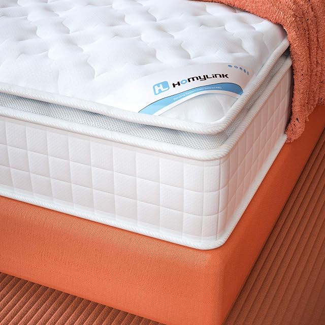 HomyLink Single Mattress with Pillow Top 3FT Pocket Sprung Mattresses 3D Breathable Knitting Fabric 9-Zone Orthopaedic 27cm Height