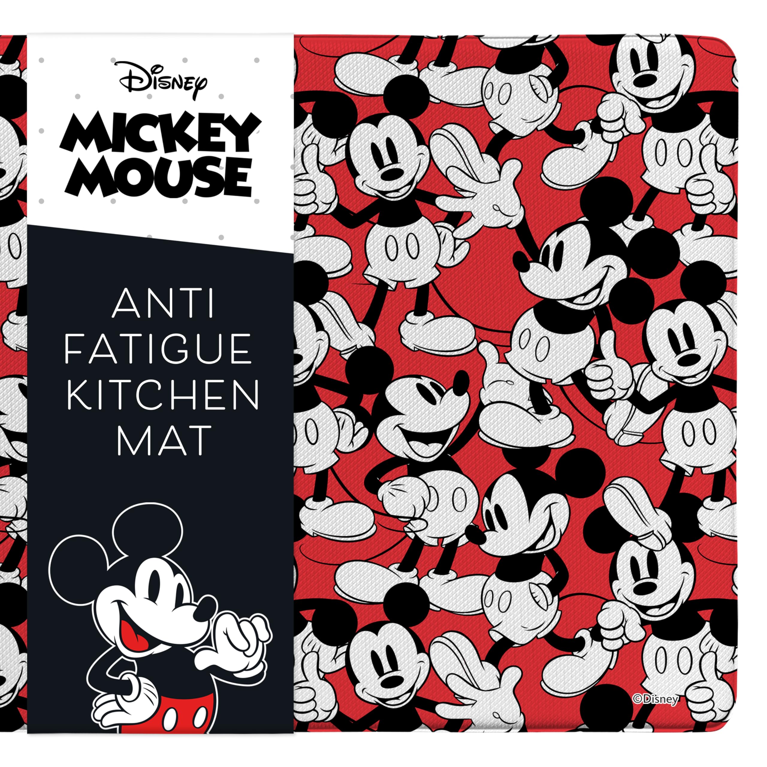 Disney Mickey Anti-Fatigue Kitchen Mats for Floor, 17x47, Non-Slip