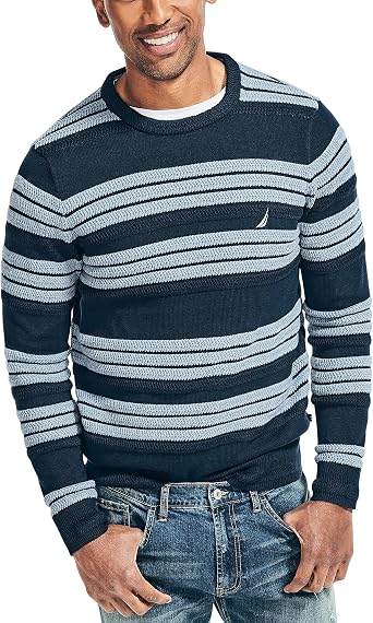 Nautica Men's textured striped sweater, navy, xl : Amazon.de: Fashion