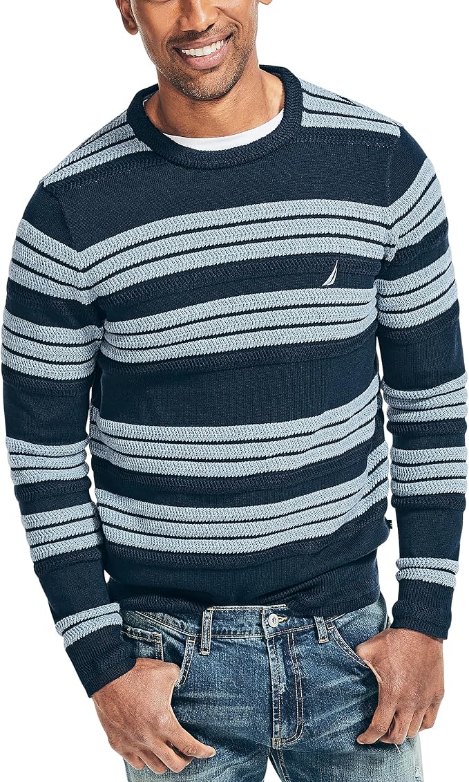 Nautica Men's textured striped sweater 