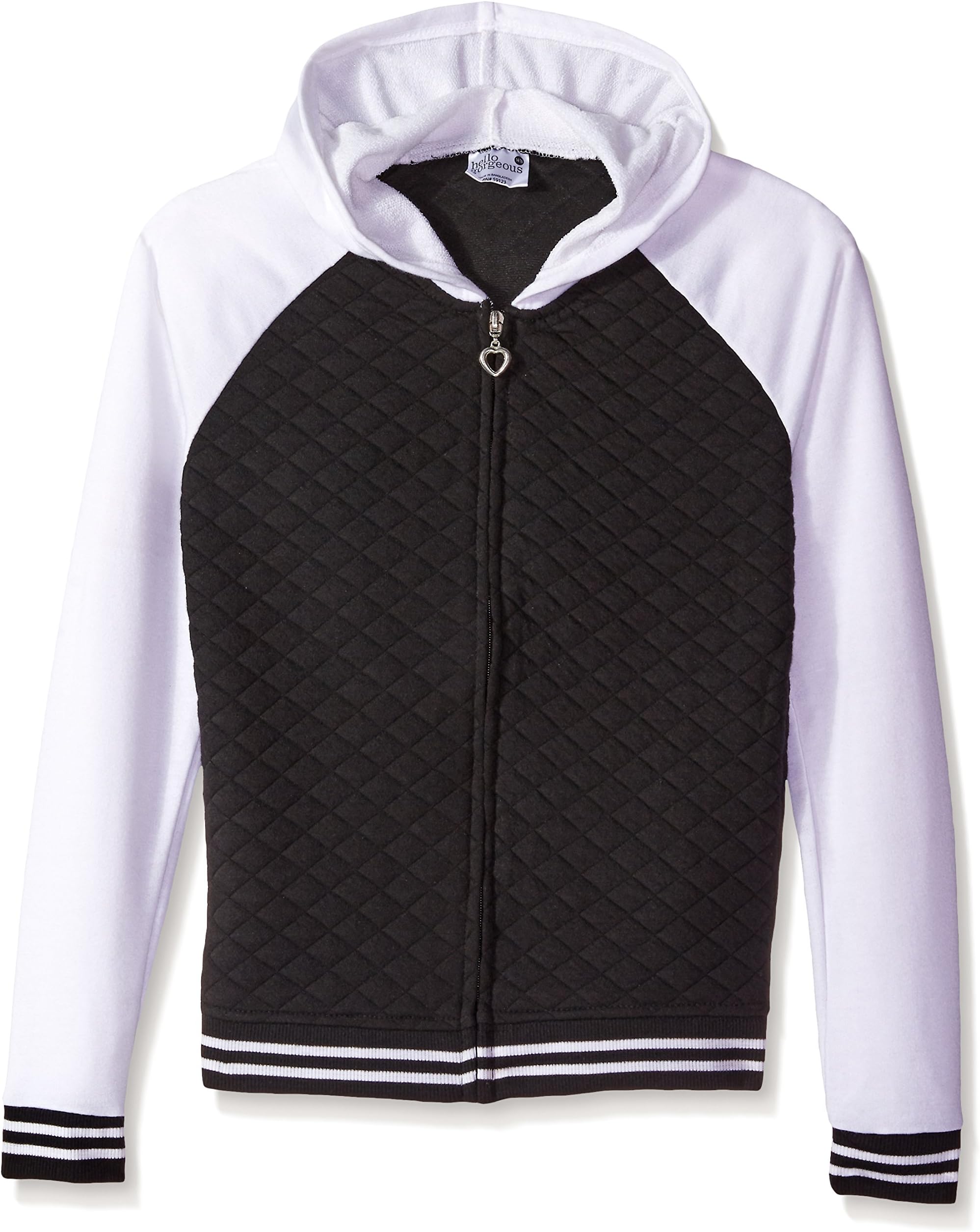 Hello Gorgeous Girls' Little Quilted Texture Hoodie