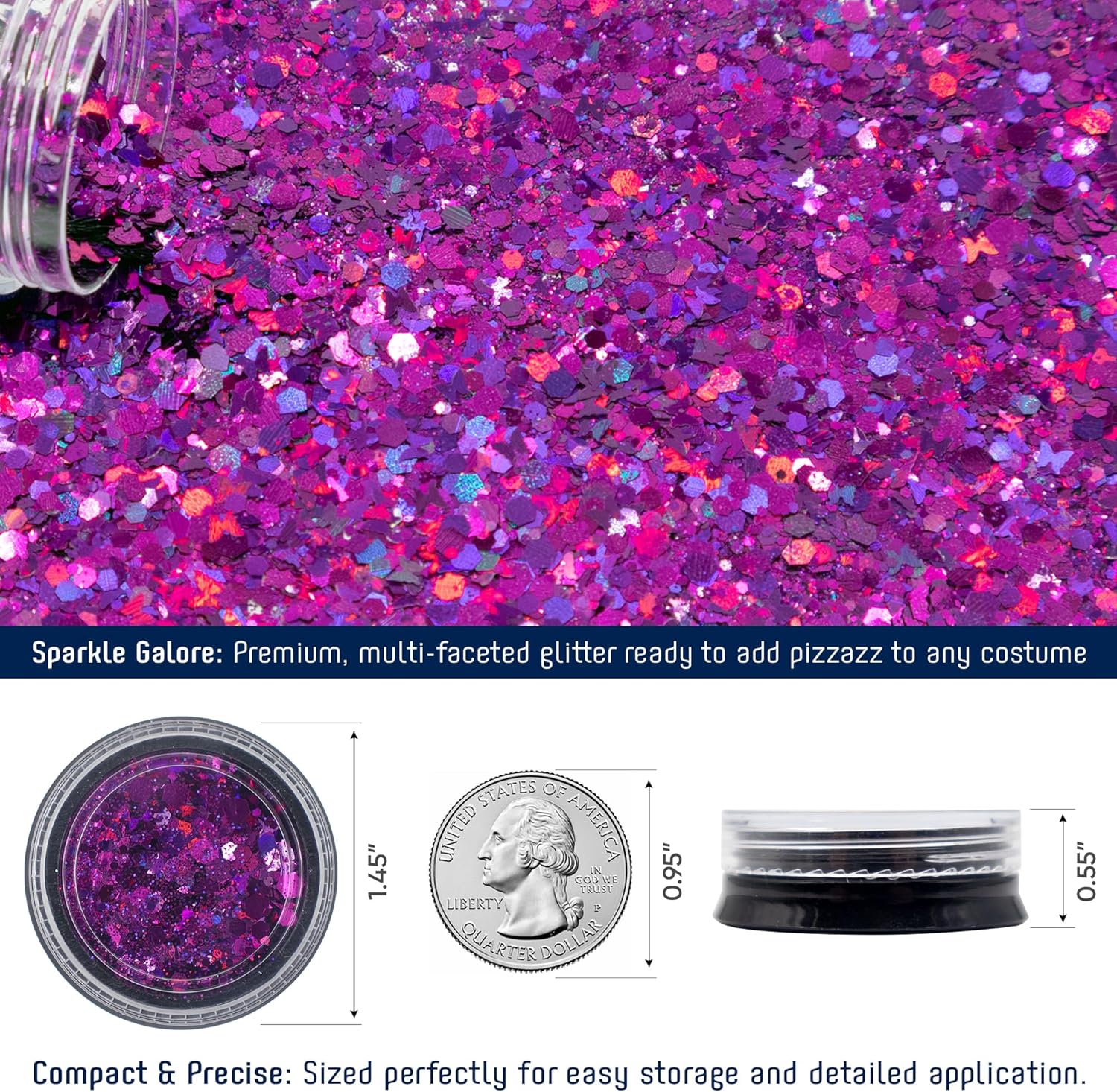 Funcredible Purple Martian Antenna Headband with Glitter - Sparkly Space Costume Accessory - Image 3