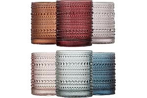 Beaded Hobnail Tumbler Drinking Glasses Set of 6