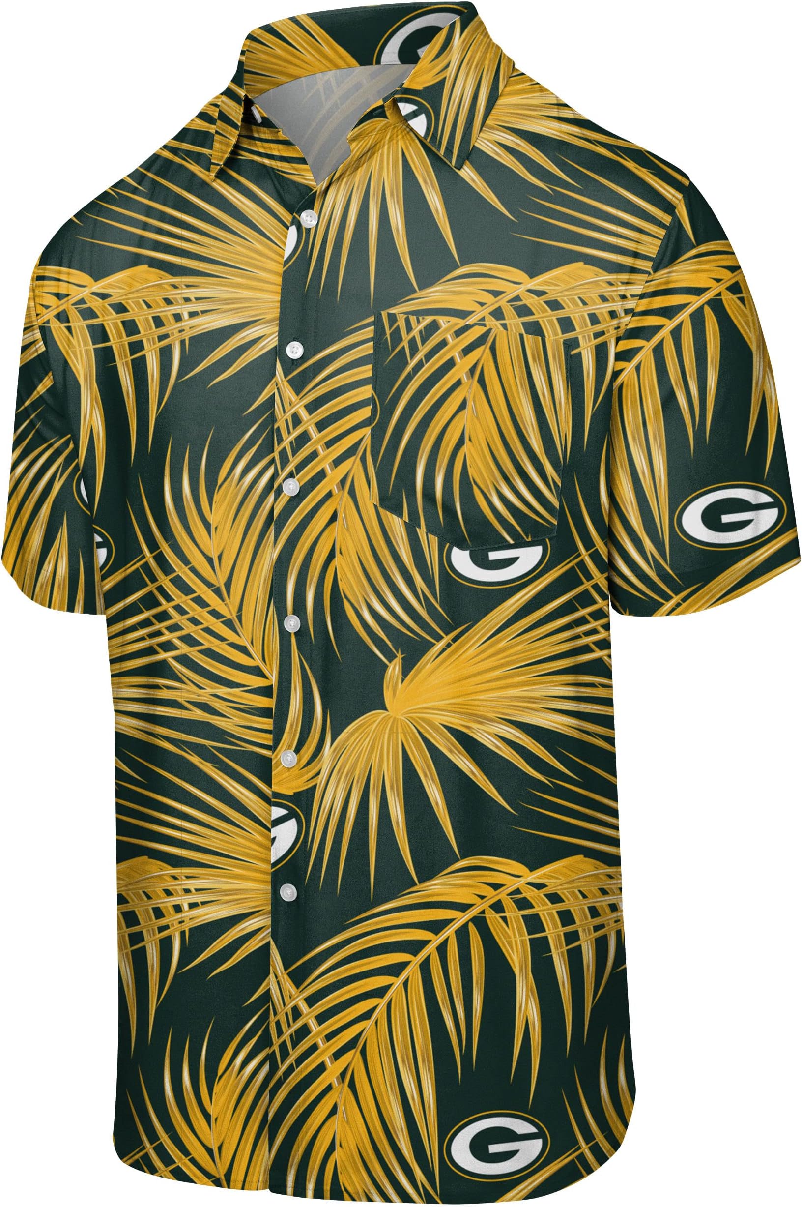 NFL Mens NFL Team Logo Floral Aloha Tropical Button Up Shirt