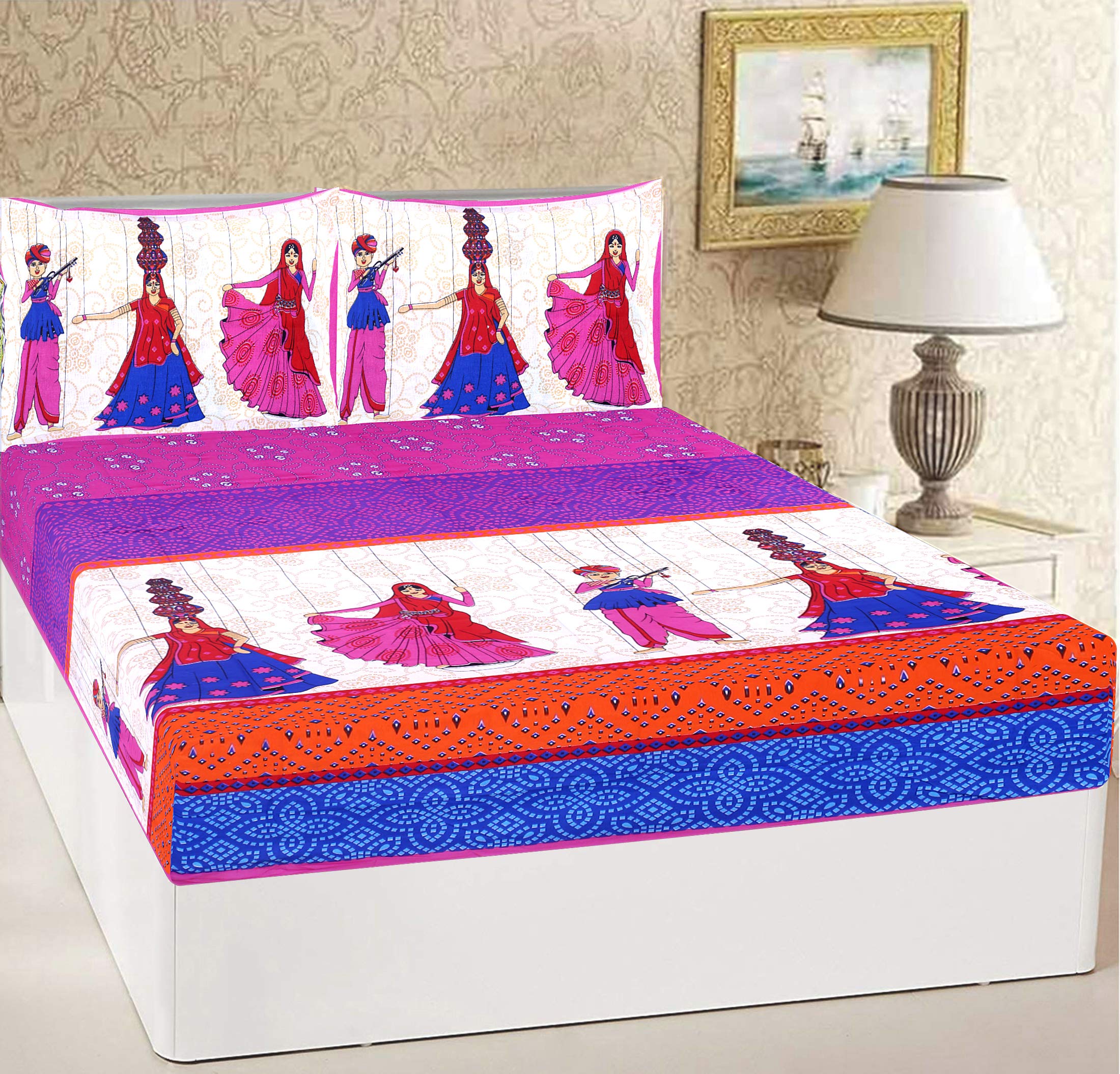 See full amazon price history chart for RajasthaniKart® 144 TC Cotton Comfort Rajasthani Jaipuri Traditional Sanganeri Print Double Size Bedsheet with 2 Pillow Covers (Pink) RajasthaniKart® 144 TC Cotton Comfort Rajasthani Jaipuri Traditional Sanganeri Print Double Size Bedsheet with 2 Pillow Covers (Pink) (B08QDC984M) Amazon Price History, Amazon Price Tracker