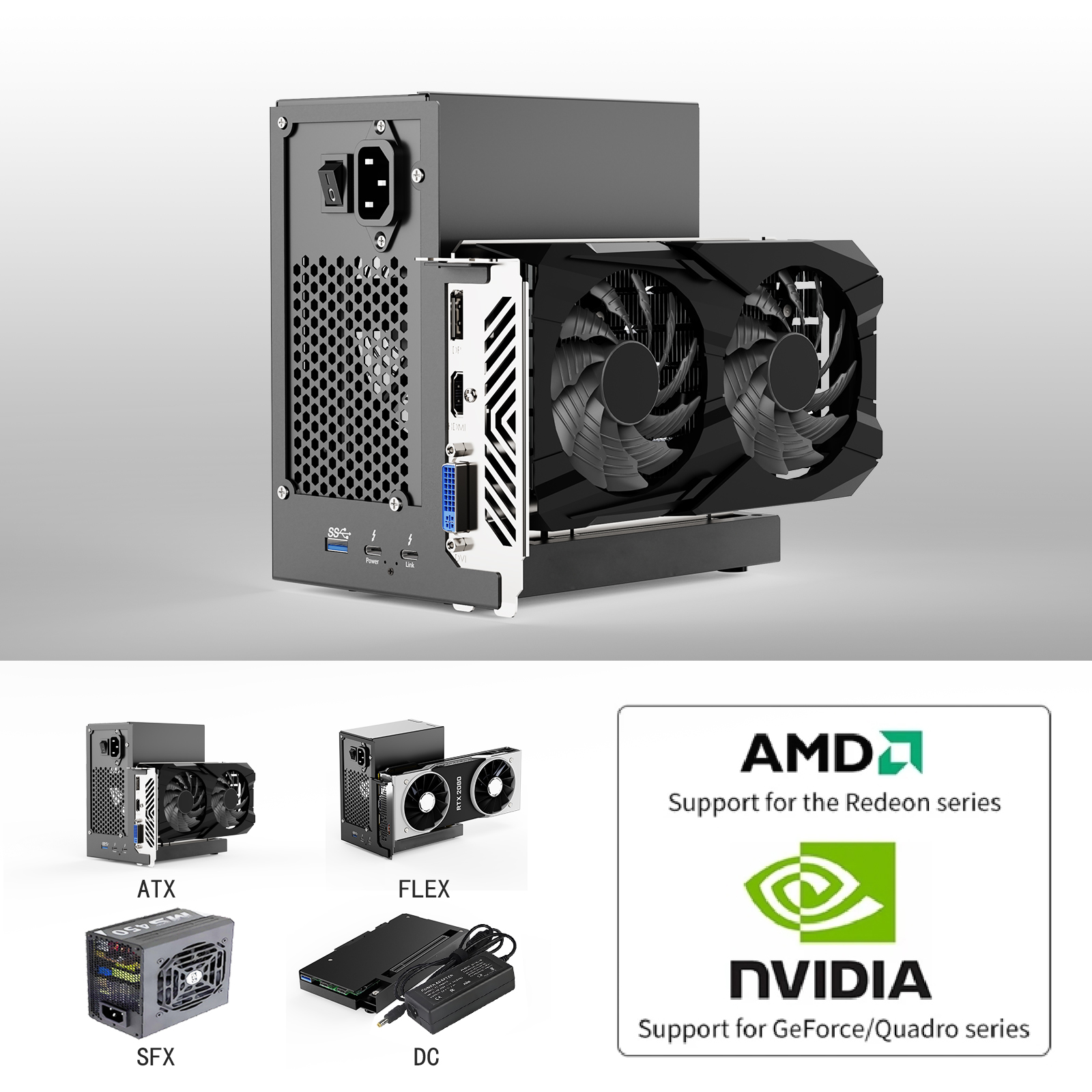 YLIDXY Portable eGPU Enclosure Compatible with Thunderbolt 3