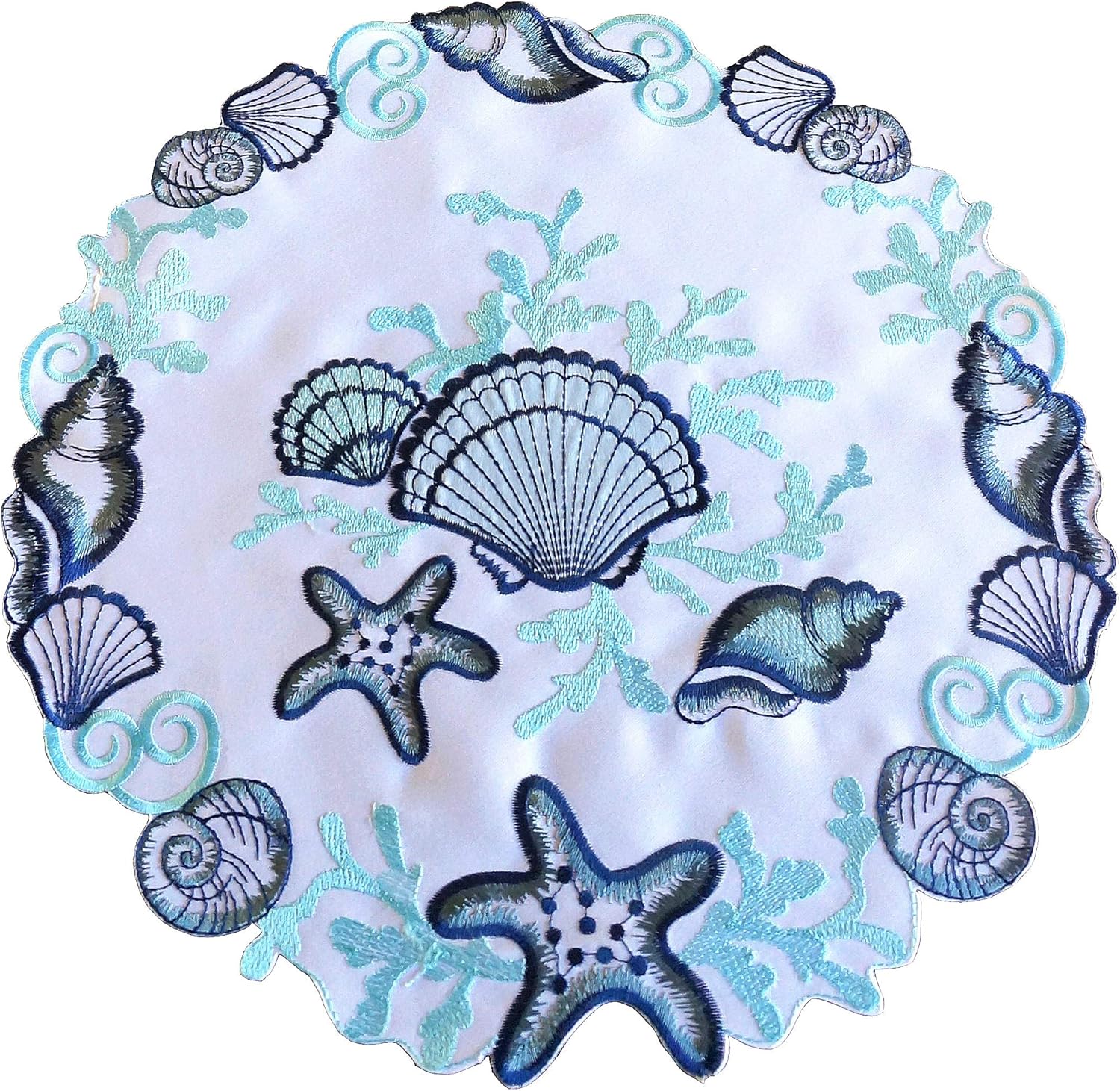 Summer placemats Set of 4 Washable Seashell Placemat 14" Set of 4