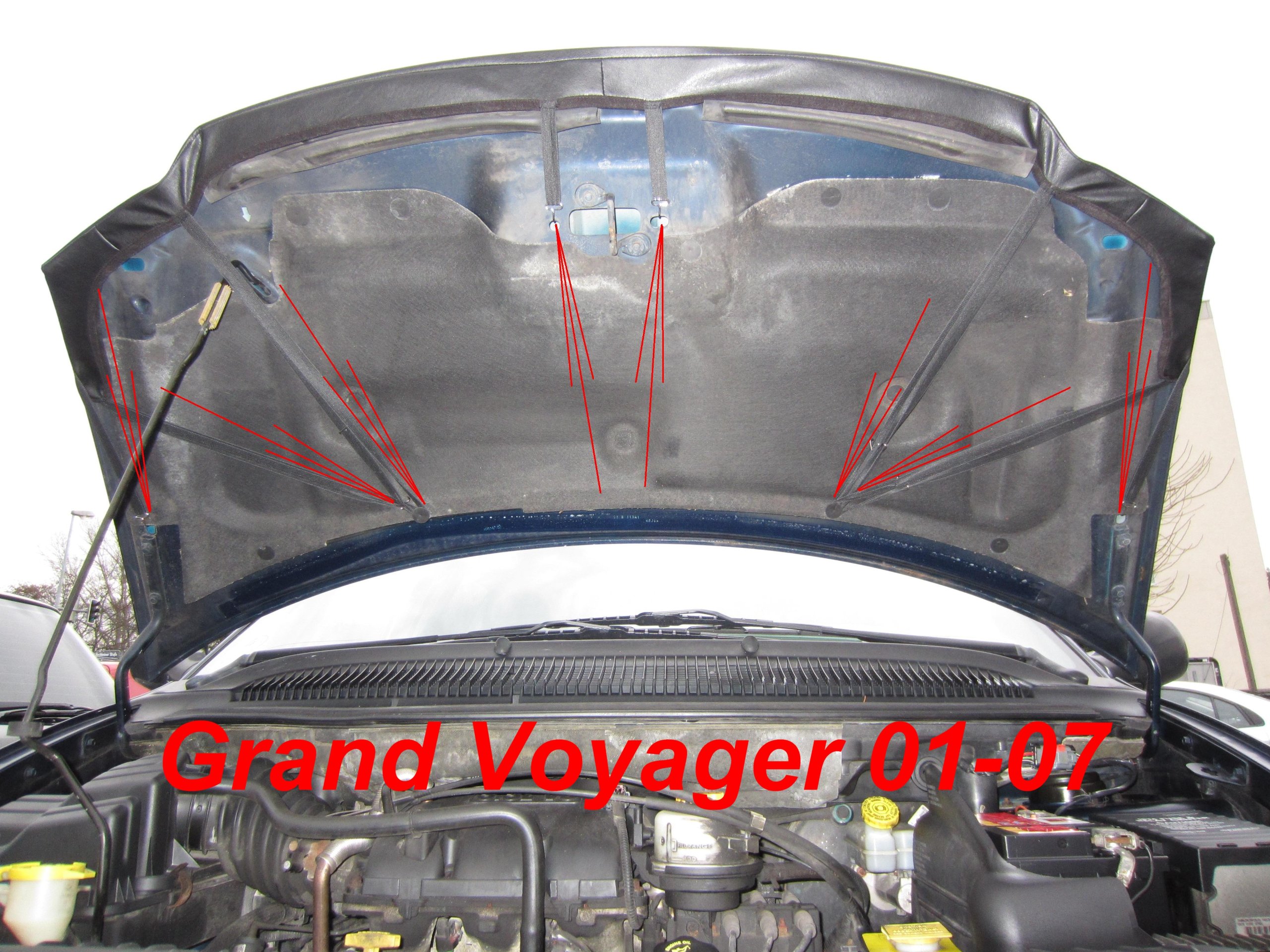 Carbon Fiber Look Hood Bra For 1996-2000 Dodge Caravan / Chrysler Grand Voyager