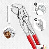 KNIPEX Pliers Wrench, Chrome-Plated, 250 mm, Grips Continuously up to 52 mm, Fine Adjustment by Button Push, Adjustable Wrench, 86 03 250 - 3