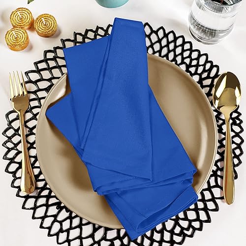 Miniatura 8 de Utopia Kitchen Servilletas de tela azul real, 12 unidades, 18 x 18 pulgadas, mezcla de algodón, lavables y reutilizables, para hotel, almuerzo,