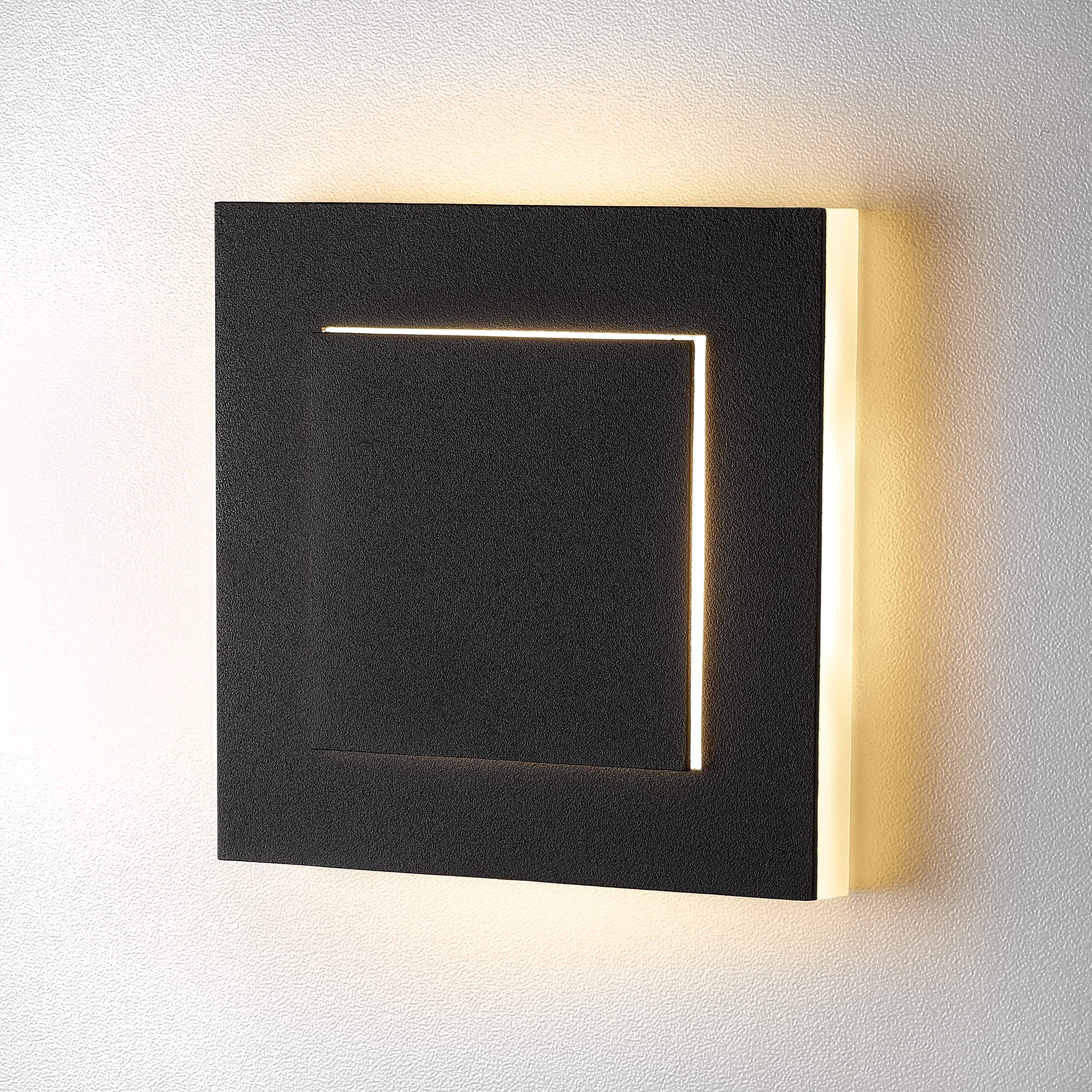 lambado® Premium LED Wandeinbauleuchte für Schalterdose - Treppenbeleuchtung 230V in schwarz für Innen - 1.5W ColorSwitch 3D Lichteffekt für Ambiente & Sicherheit im Dunkeln