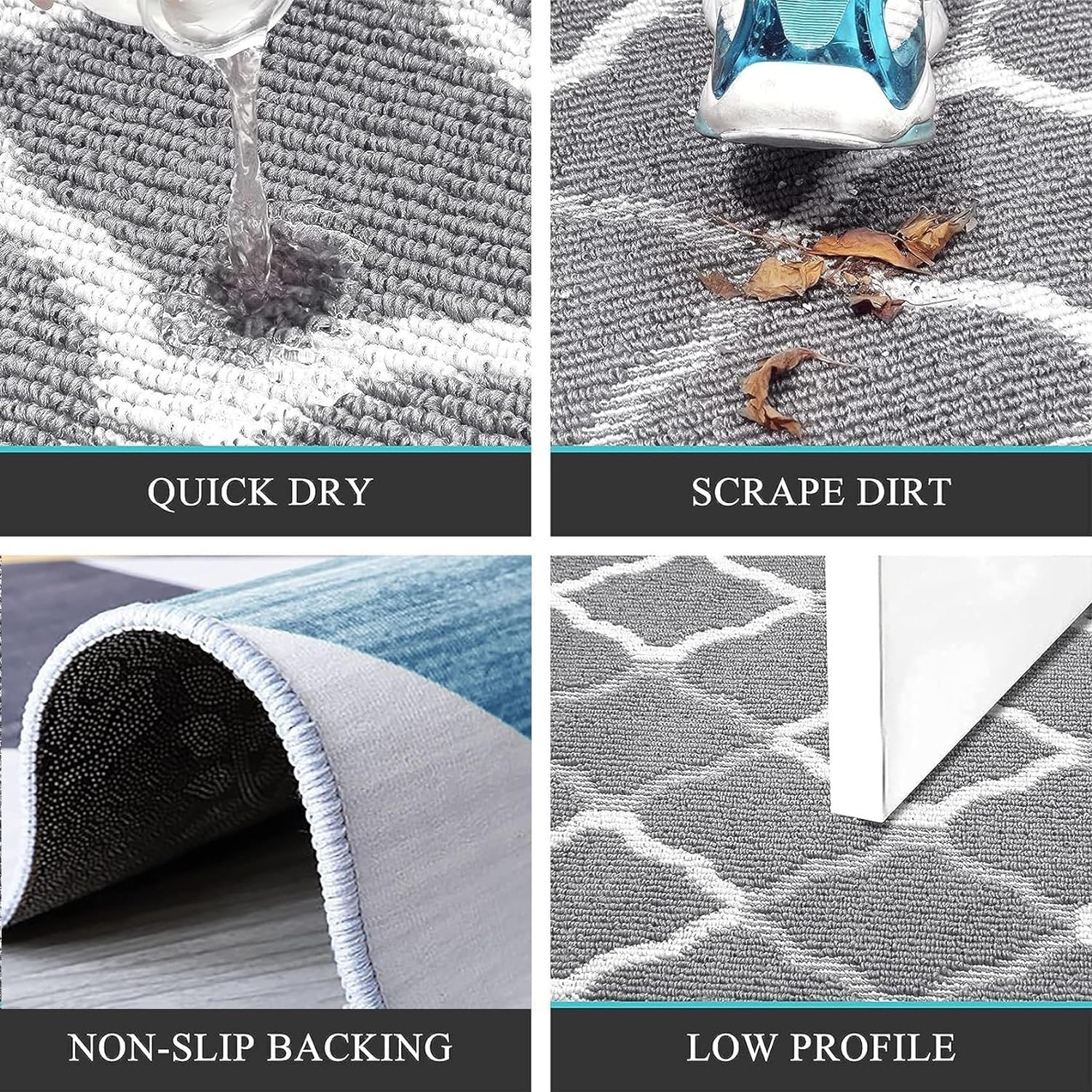 Loper Tapijt Voor Gang 50 x 380 cm Antislip, Vuilvanger Absorberend Keuken Antislip Vloermatten Trap Tapijt Aangepaste Lengte Voor Hal Keuken Kamer, C