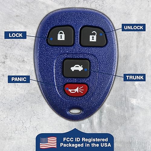 Miniatura 5 de KeylessOption. Llave a control remoto de reemplazo, 4 botones, Azul