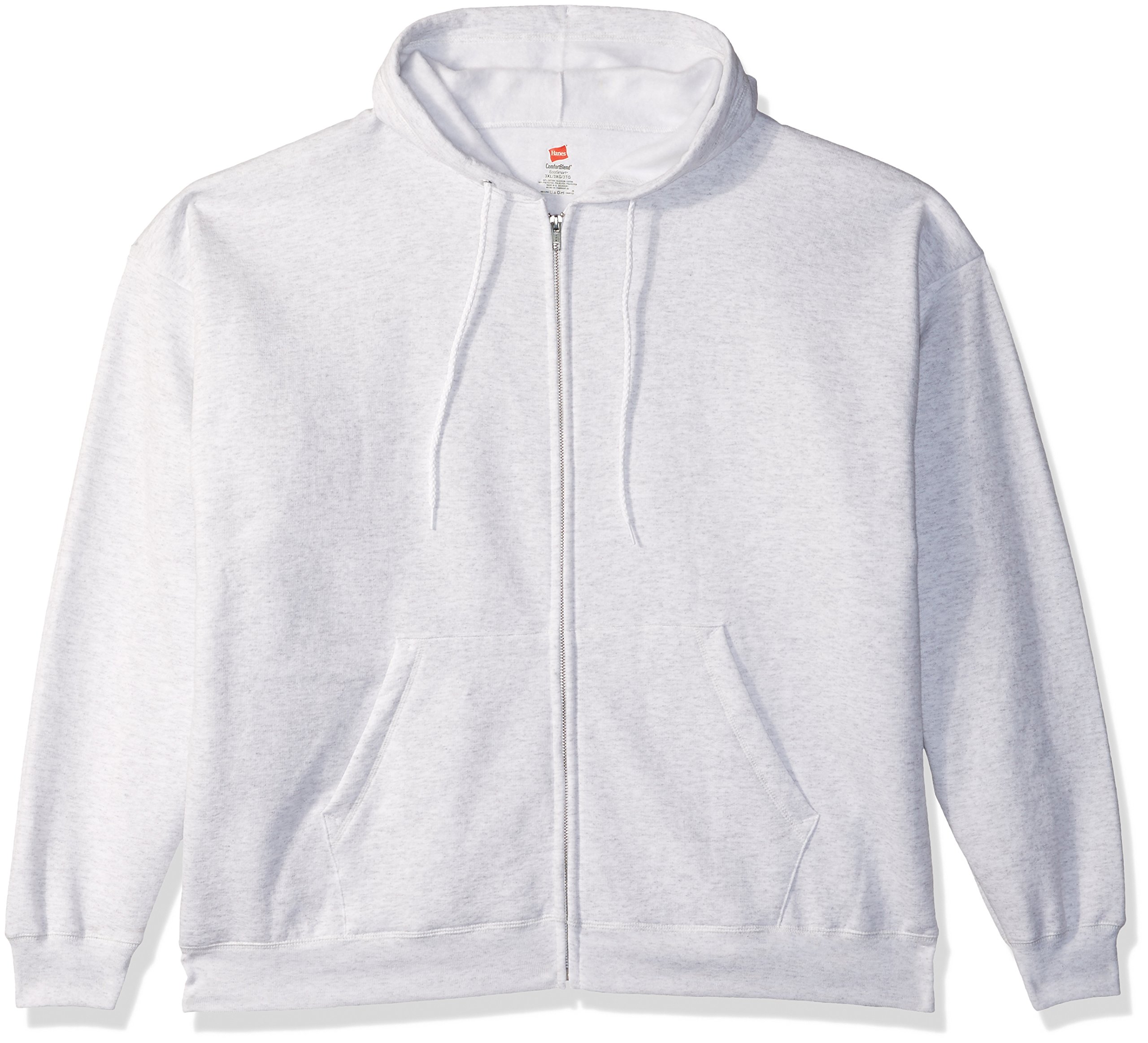 Hanes Men's Full Zip Eco Smart Hoodie Small Ash | amzdealz