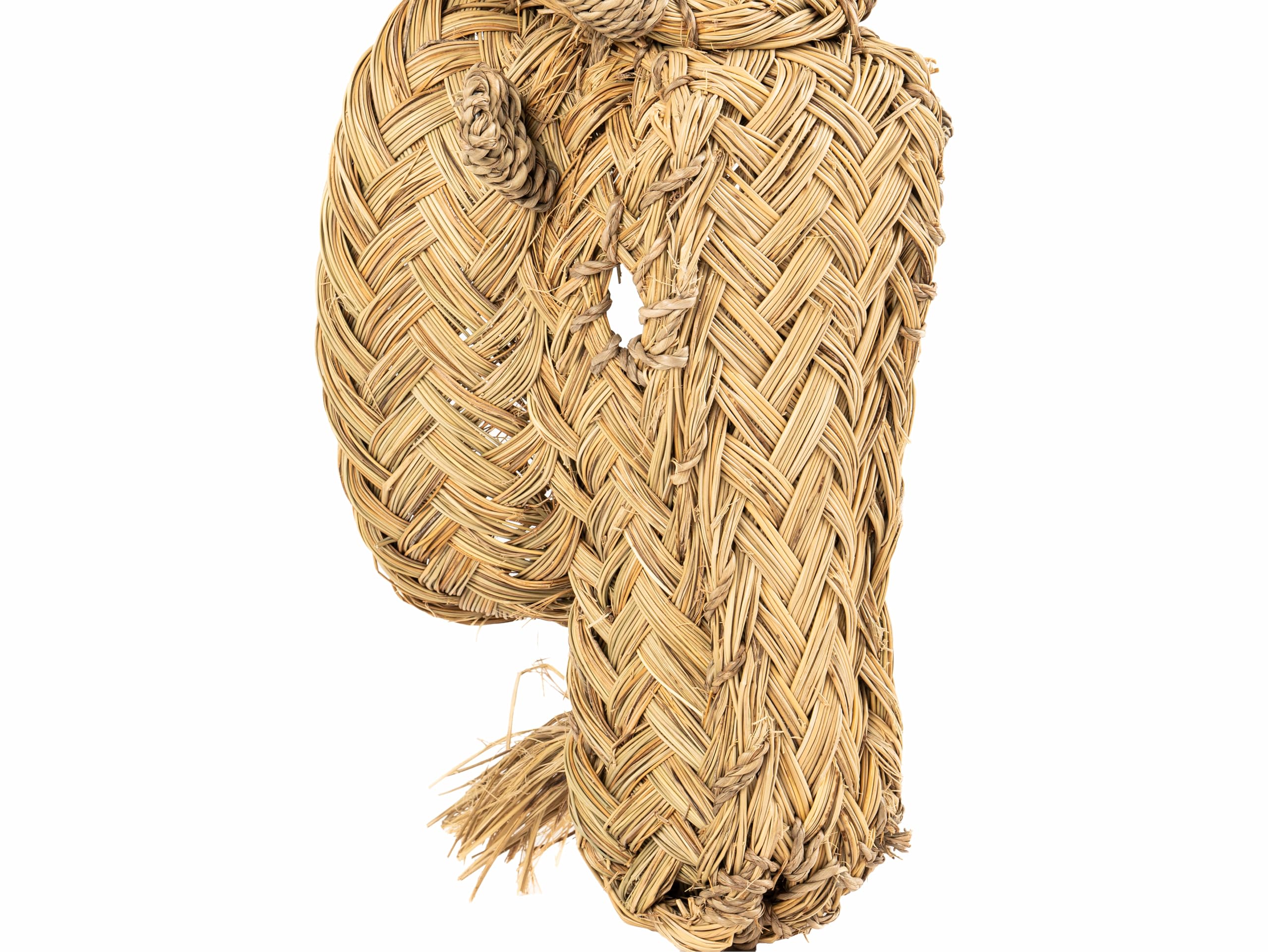Cabeza de Cabra Decorativa de Pared, Ratán Trenzado Natural, Aprox. 35 cm, Artesanía Marroquí, Mimbre