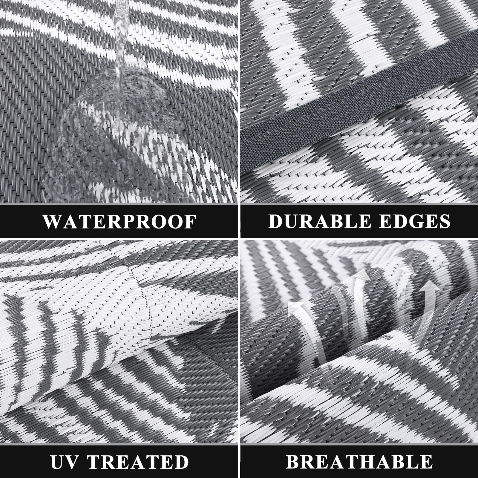 Snapklik.com : Waterproof Outdoor Rug 8x10, Reversible Plastic Straw ...
