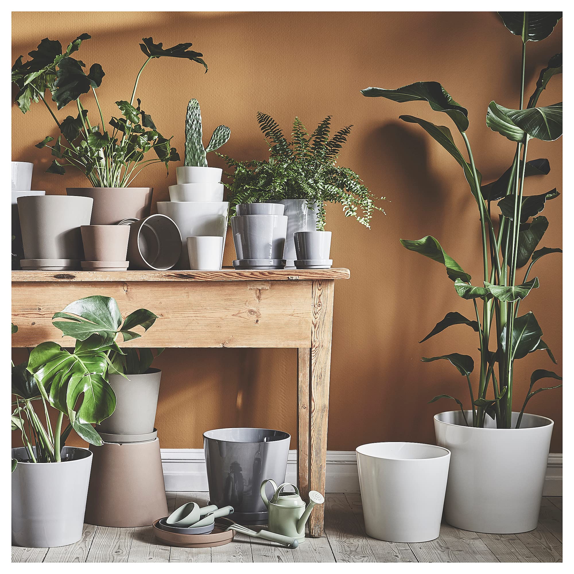 Ikea KLARBÄR Vaso per piante con sottovaso, 12 cm, interno/esterno, marrone