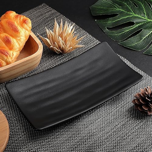 Miniatura 2 de uxcell Vajilla rectangular en forma de sushi plato negro