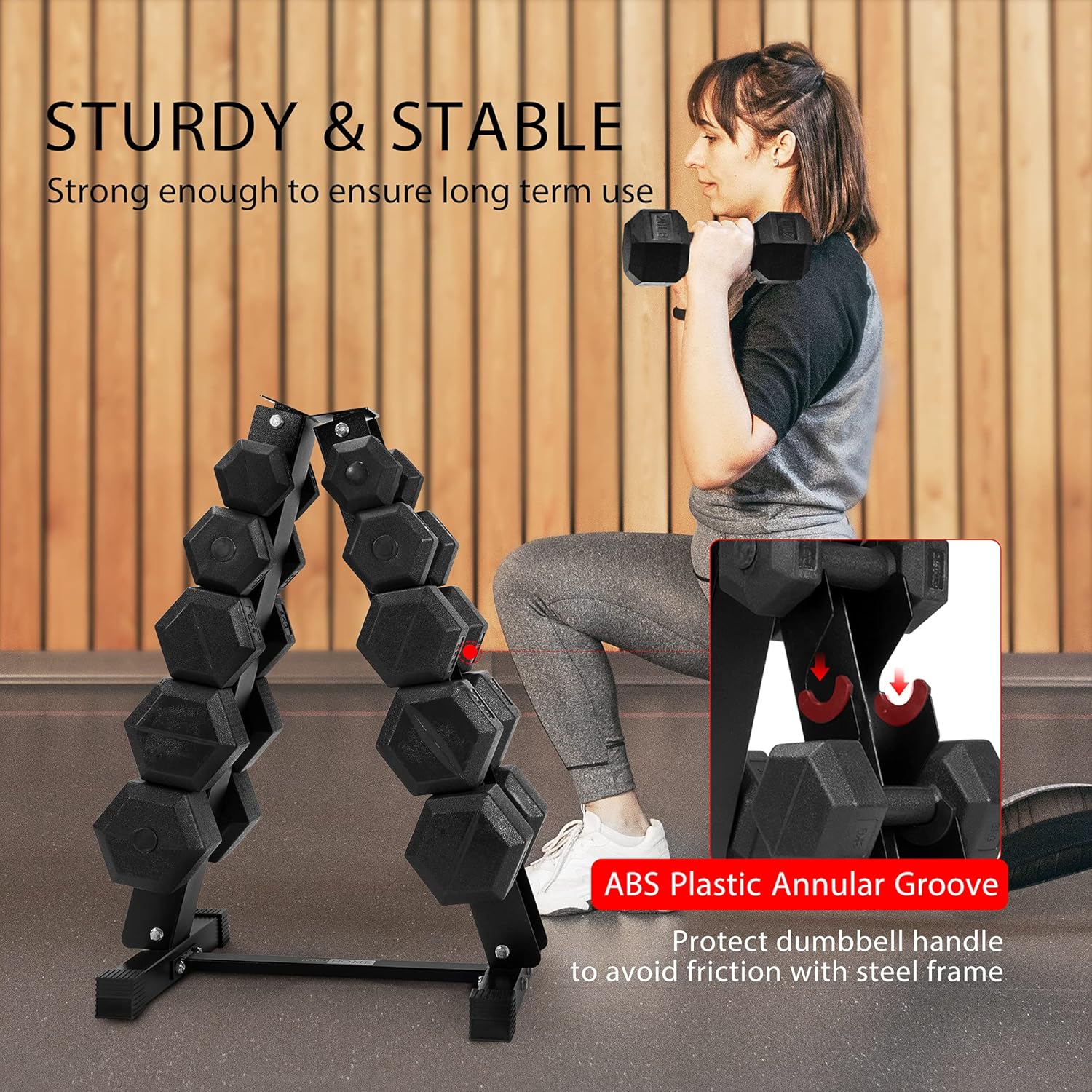 VIVOHOME 5 Tier Heavy Duty A Frame Dumbbell Rack Free Weight Stand Only for Home Gym Exercise Strength Training 570 Pounds Weight Capacity : Sports & Outdoors